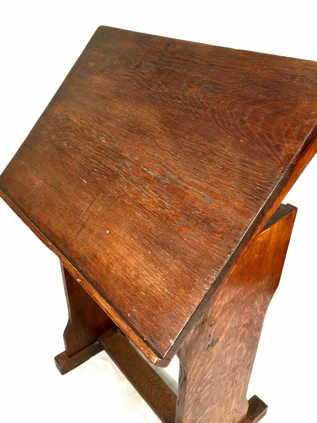 Antique Solid Oak Wooden Adjustable Lectern / Book Stand / Restaurant C.1920 photo vintage