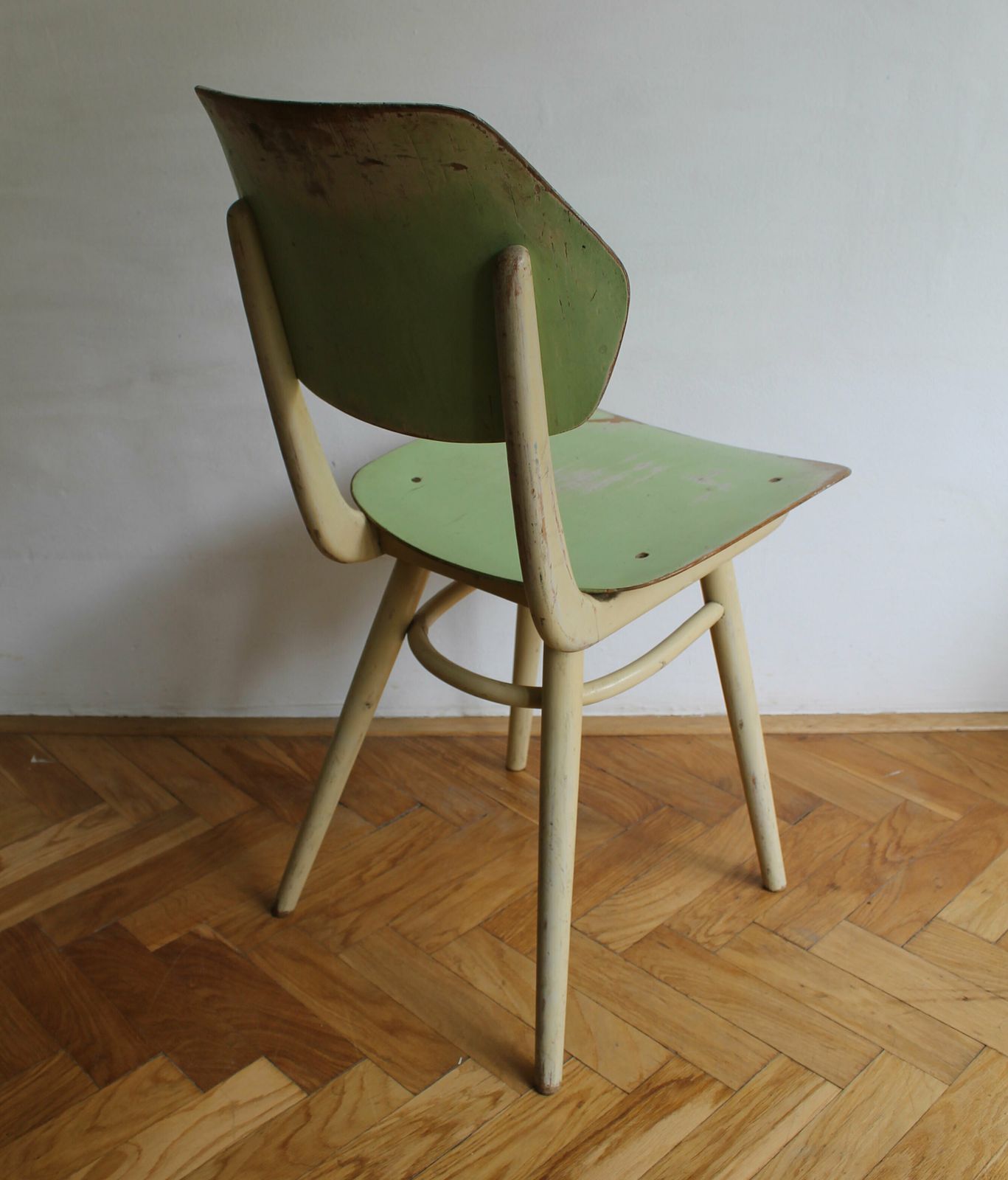 Pair Of Green And Blue 1960's Mid Century Modern Dining Chairs By Ton photo Furniture