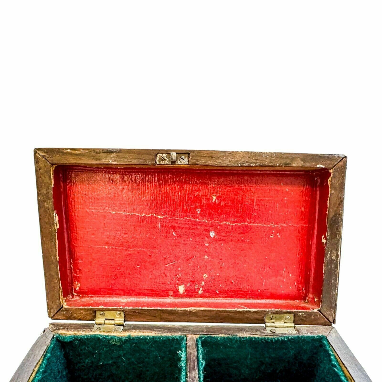 Home Decor Antique Victorian Mahogany Sarcophagus 2 Section Small Tea Caddy / Jewellery Box photo