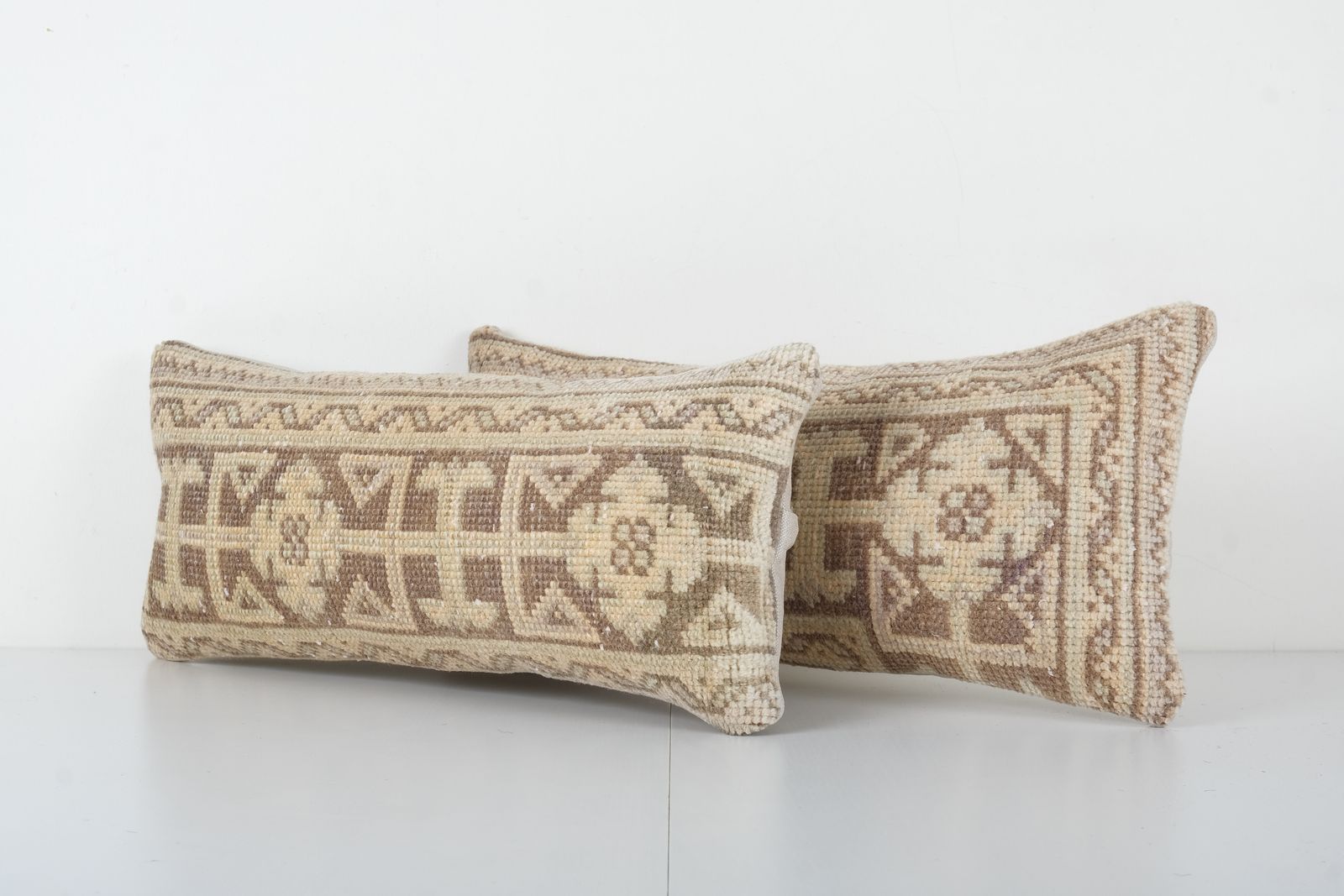 Tribal Wool Handmade Pair Pillow Covers, Set Of Two Carpet Lumbar Cover, Matching Ethnic Cover photo furniture
