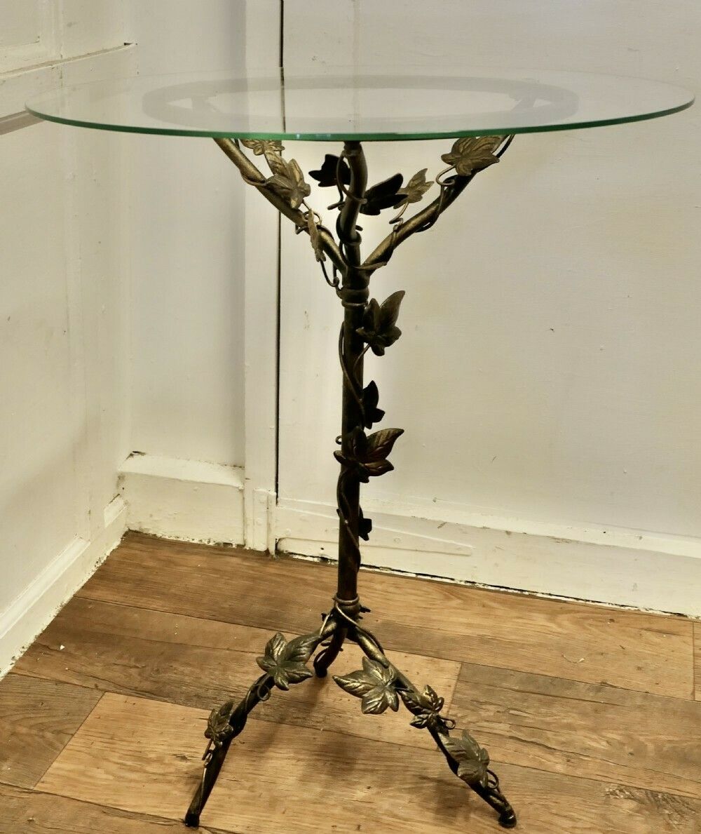 Petite French Toleware And Glass Wine Table photo vinterior