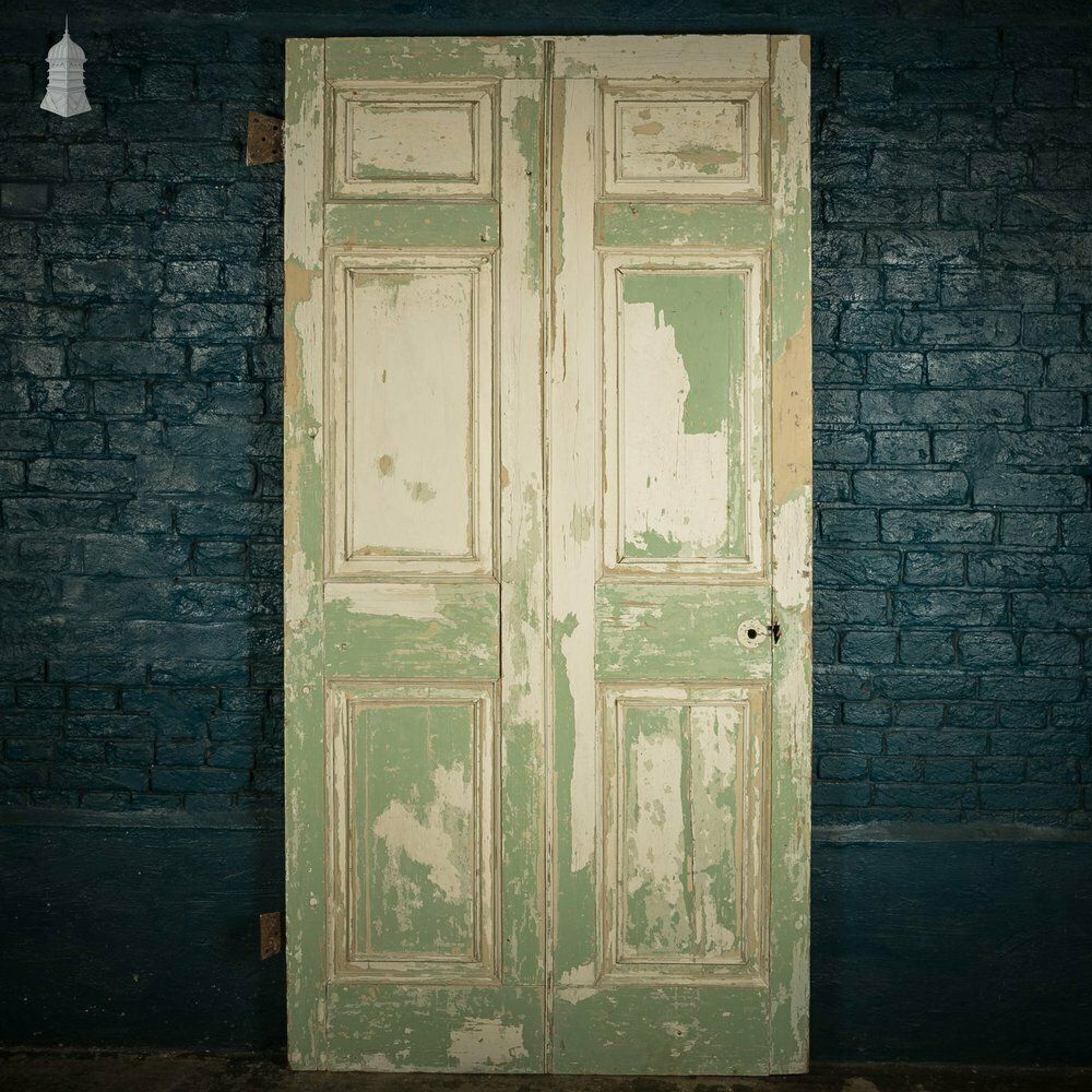 photo furniture Pine Paneled Door, 6 Moulded Panel White Painted