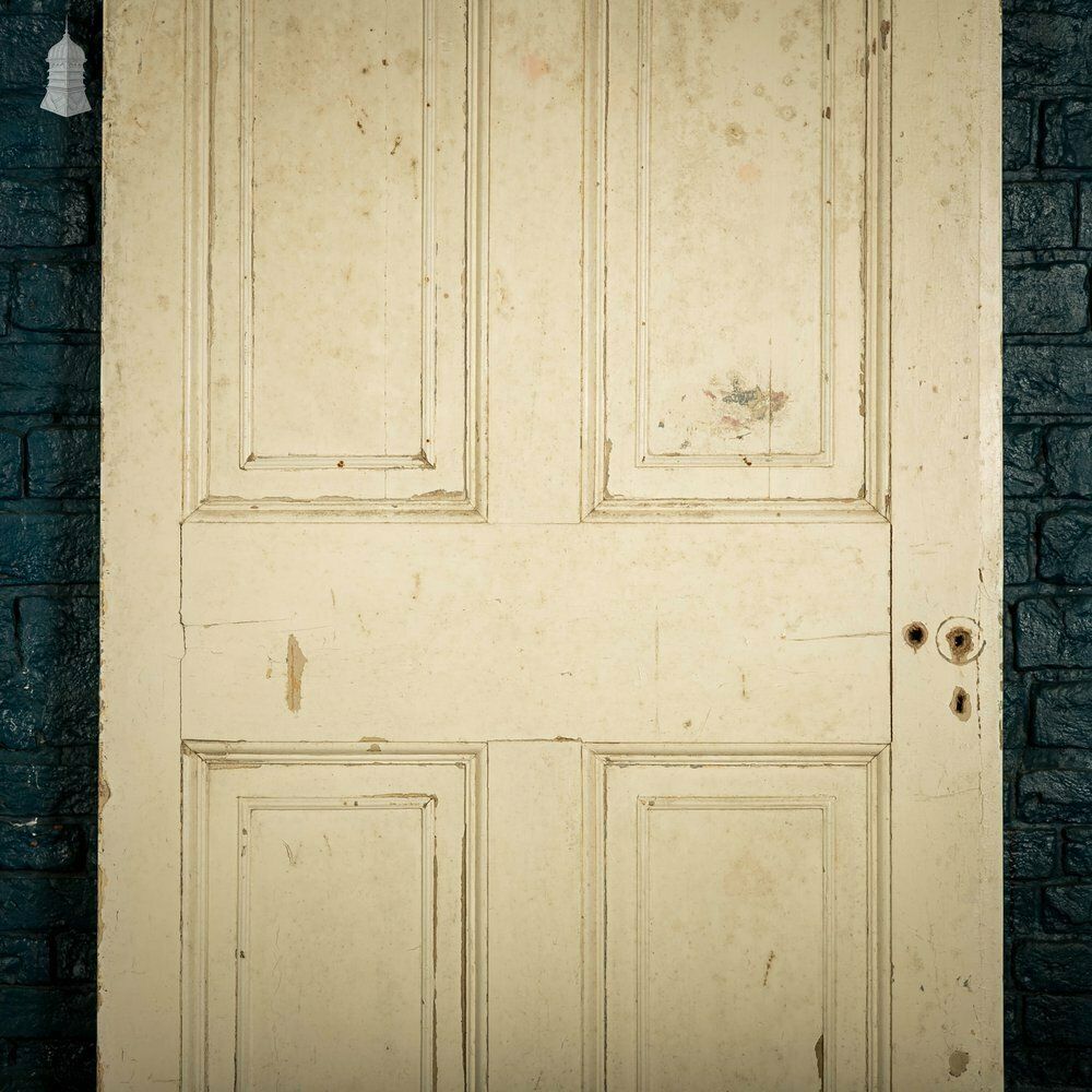 270.0 Pine Paneled Door, 4 Moulded Panel White Painted Pine photo