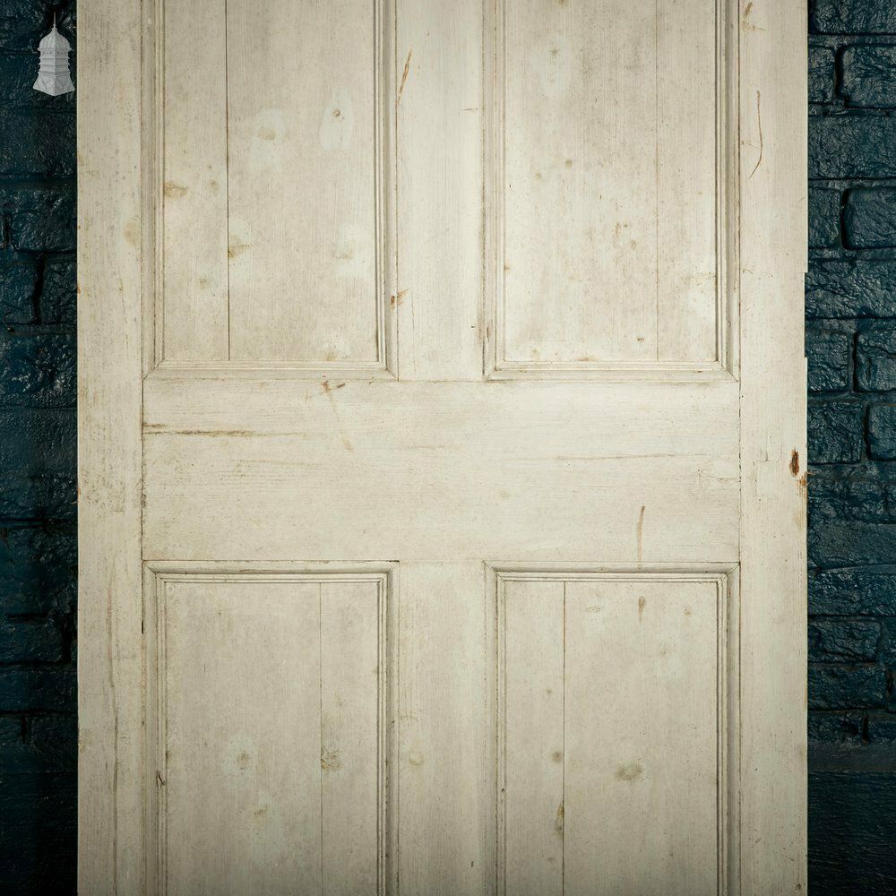 Pine Paneled Door, 6 Moulded Panel White Painted 20th C photo Home Fixtures