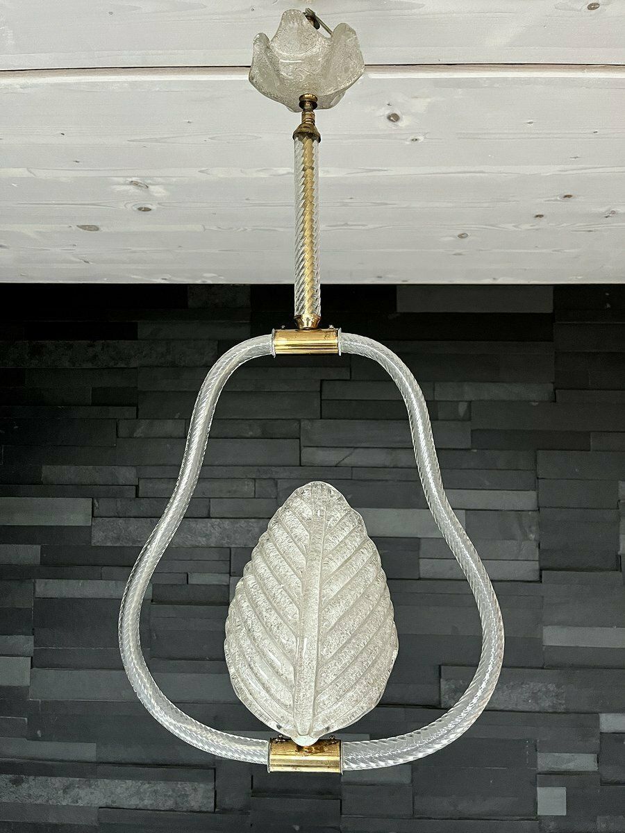 Murano Glass Pendant Lamp By Barovier And Toso, Italy