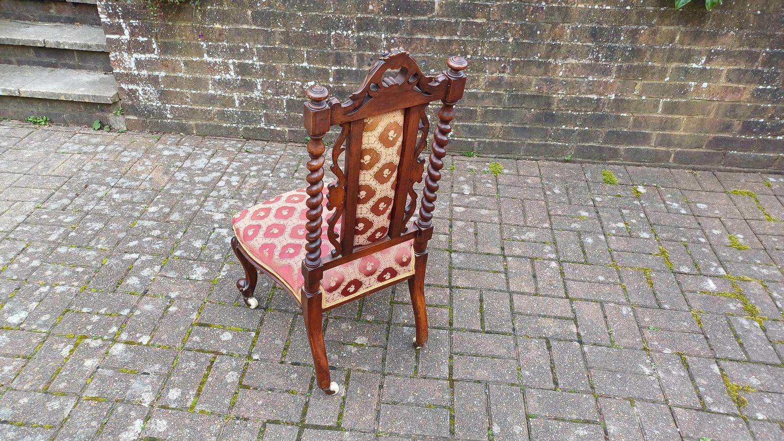 Exquisite Mahogany Upholstered Occasional Chair Superb Carved Features photo buy