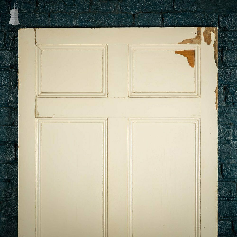 Pine Paneled Door, 6 Moulded Panel White Painted photo for sale
