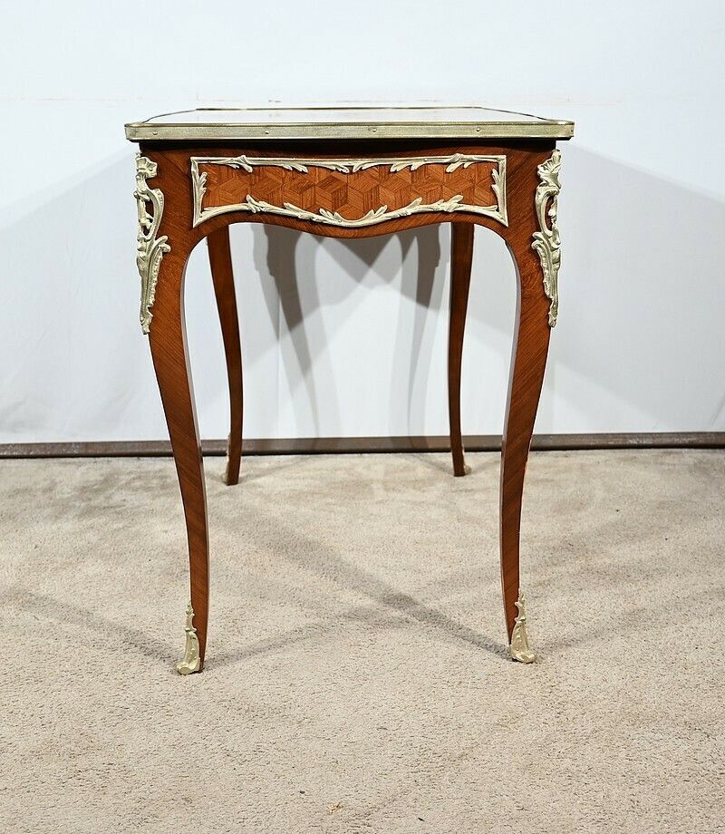 Furniture Rosewood And Marquetry Desk Table, Louis XV Style – Early 20th Century photo