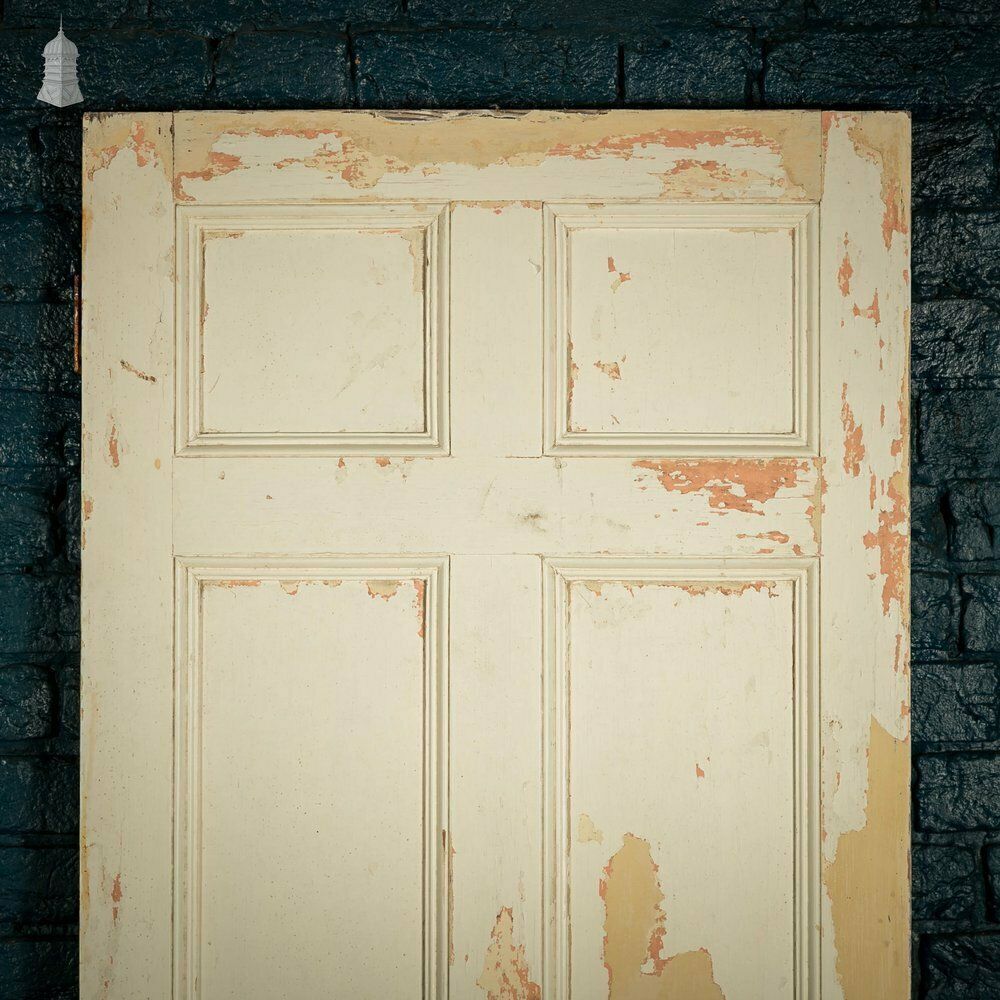 photo for sale Pine Paneled Door, 6 Moulded Panel White Painted