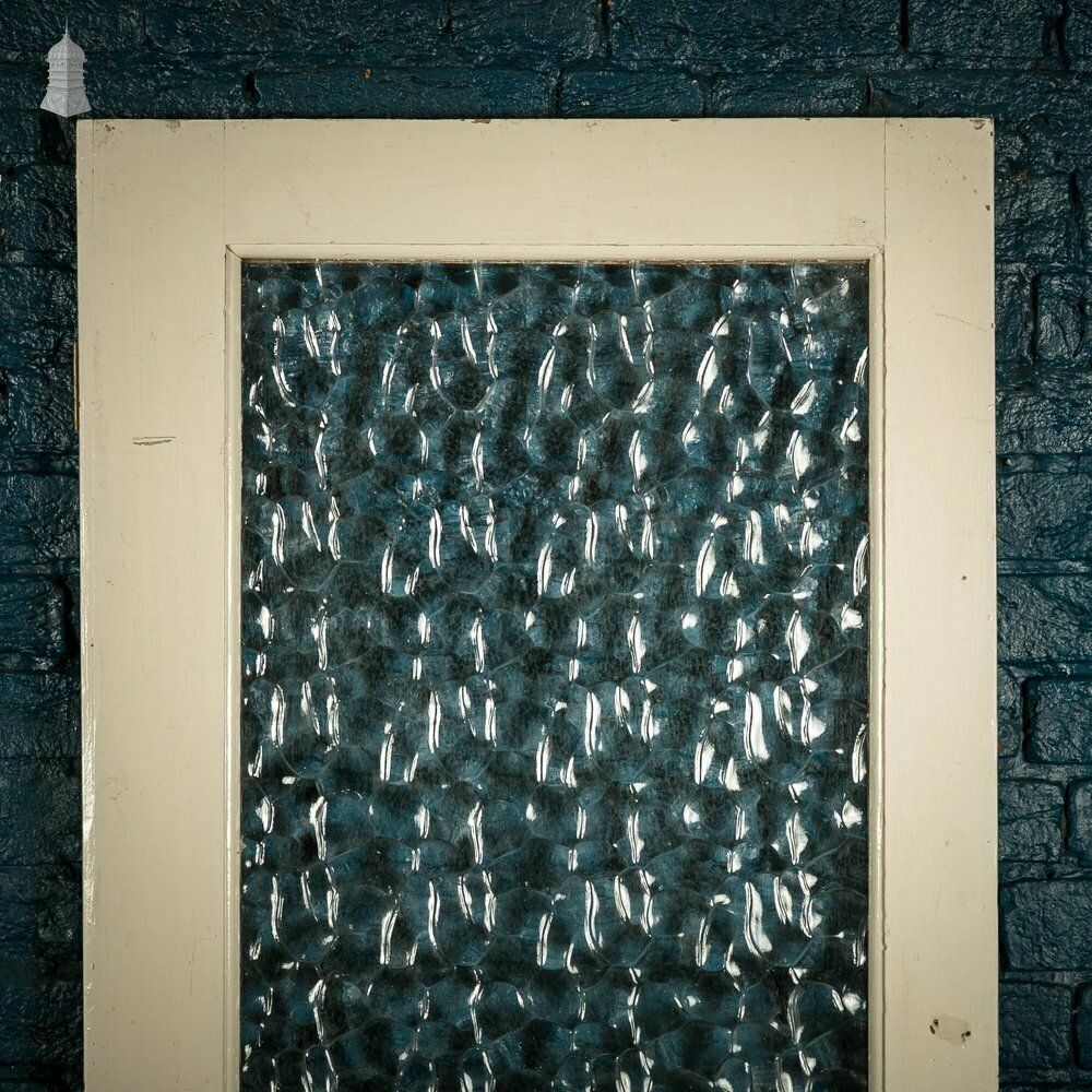 Half Glazed Door, 3 Moulded Panel White Painted Pine Textured Glass photo furniture