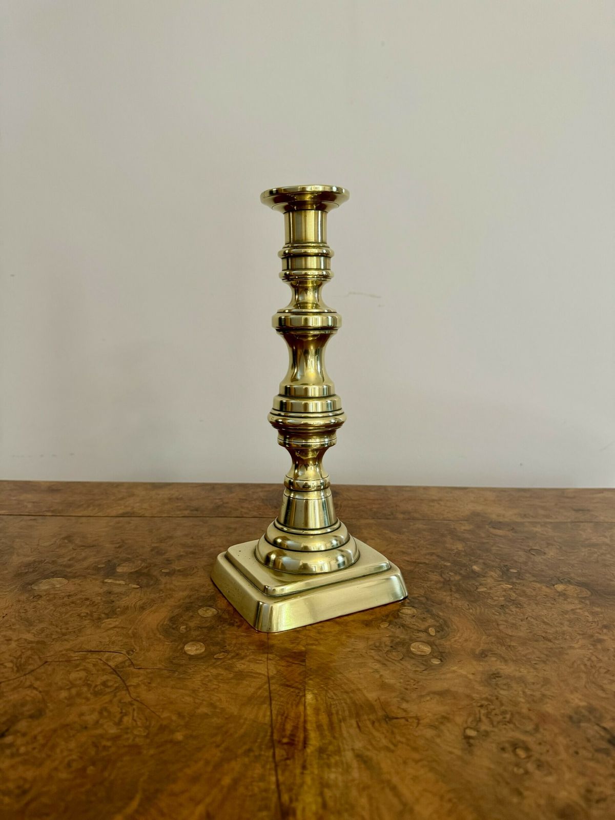 Large Pair Of Quality Antique Brass Candlesticks photo Home Decor