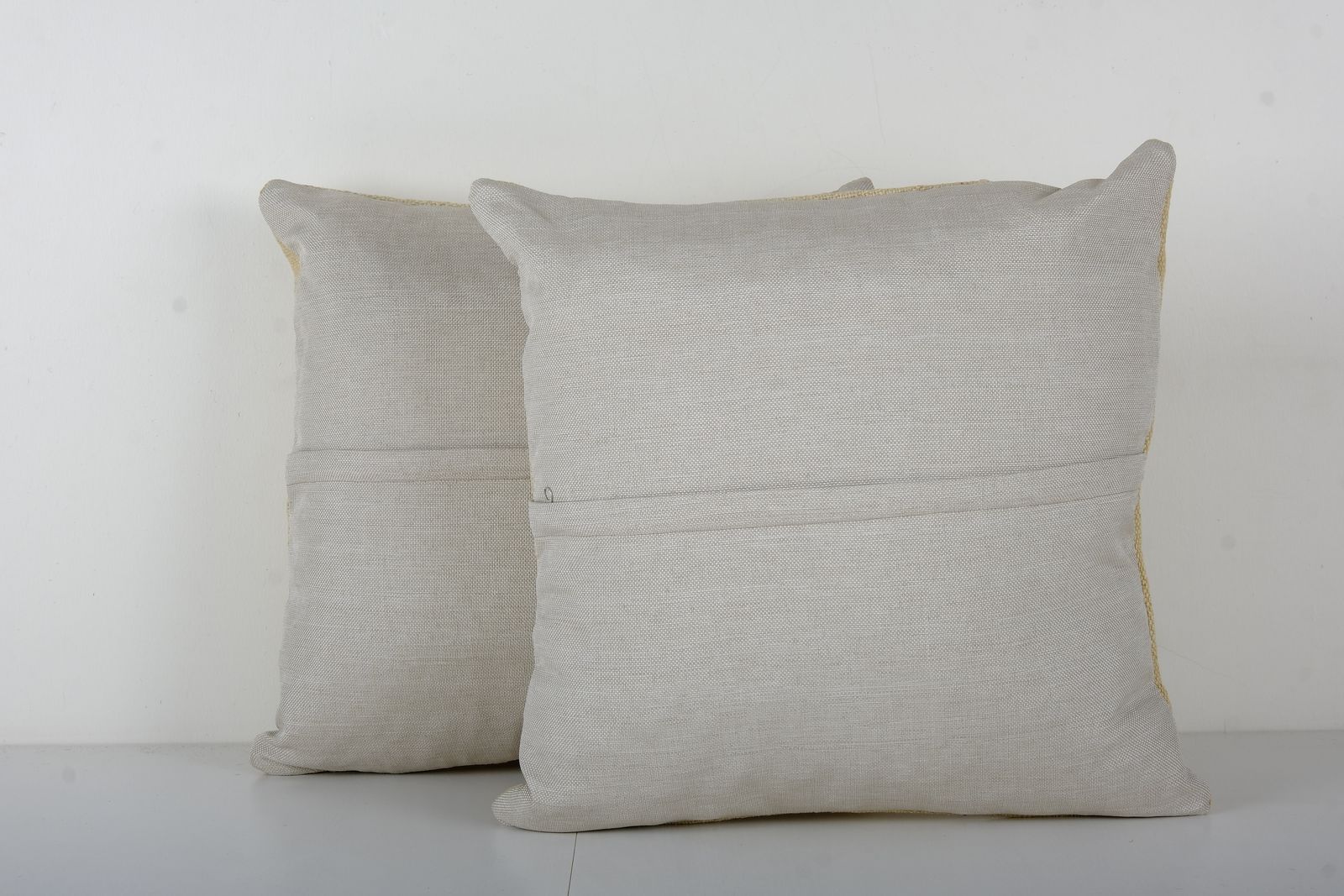 Hemp Turkish Kilim Pillow, Set Of Two Natural Turkish Hemp Sisal Kilim , Pair Farmhouse photo for sale