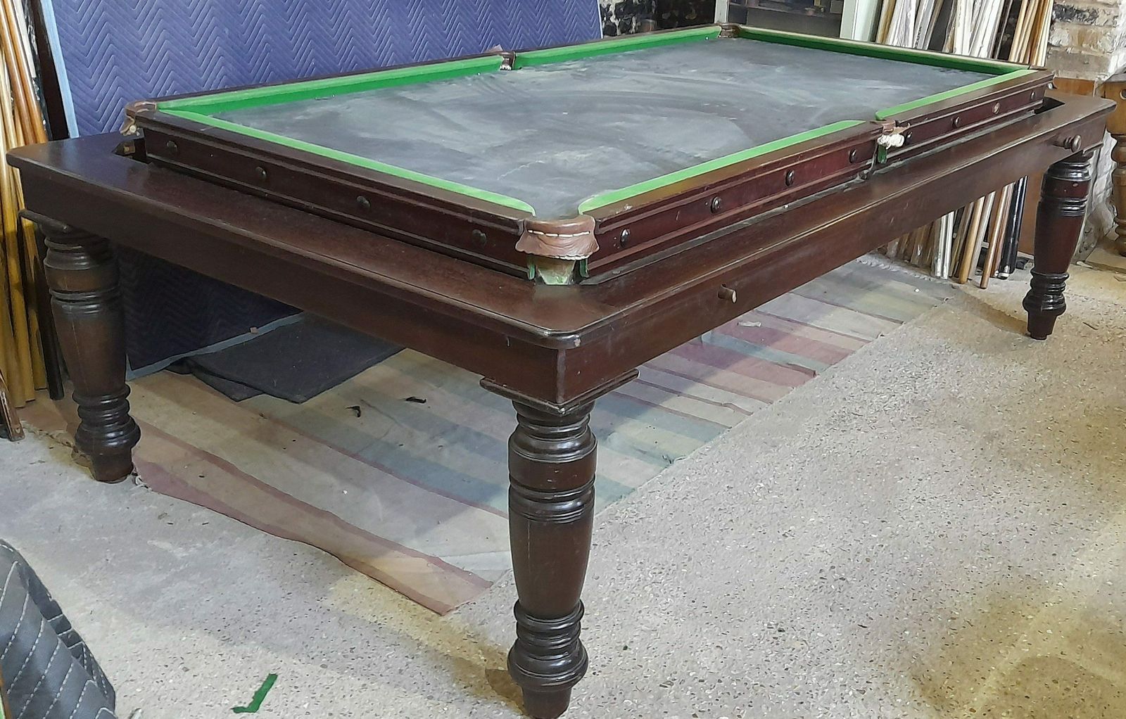 7ft Vintage Rollover Billiards Dining Table photo Furniture