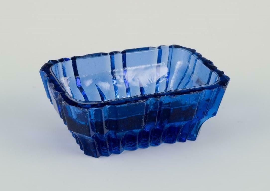 Fåglavik Glasbruk, Sweden. Four Salt Cellars In Blue And Purple Glass. photo furniture