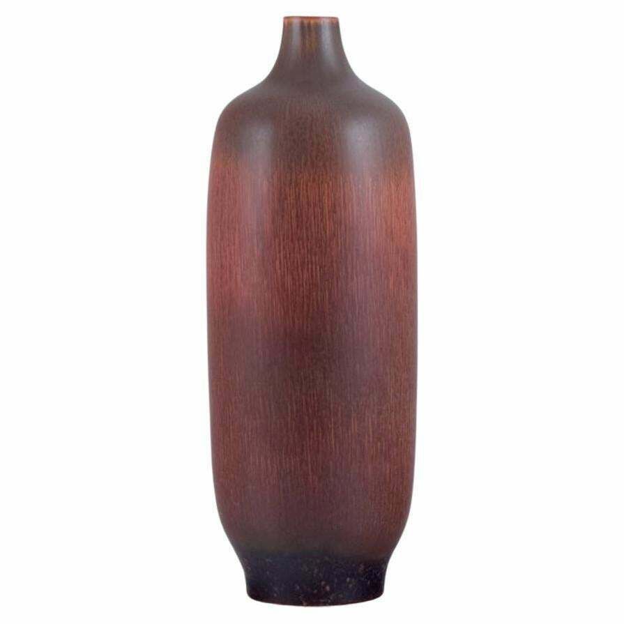 Carl Harry Stålhane For Rörstrand, Sweden. Large Vase In Hare's Fur Glaze. photo vinterior