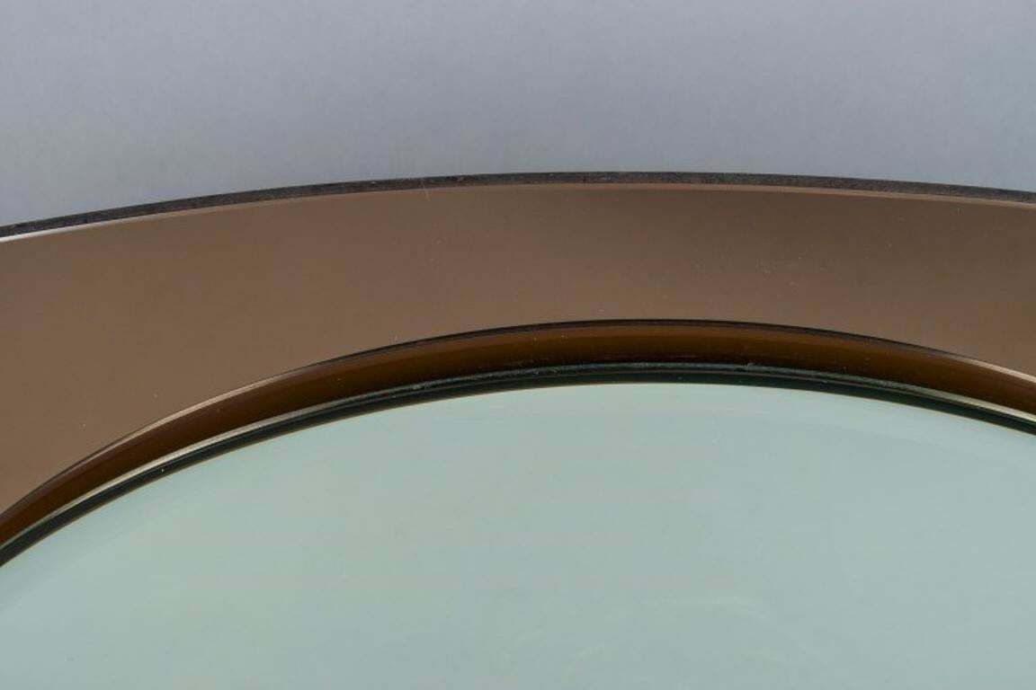 Fontana Arte Italy Large Wall Mirror In Smoked Coloured Frame 1980s photo 1451.0