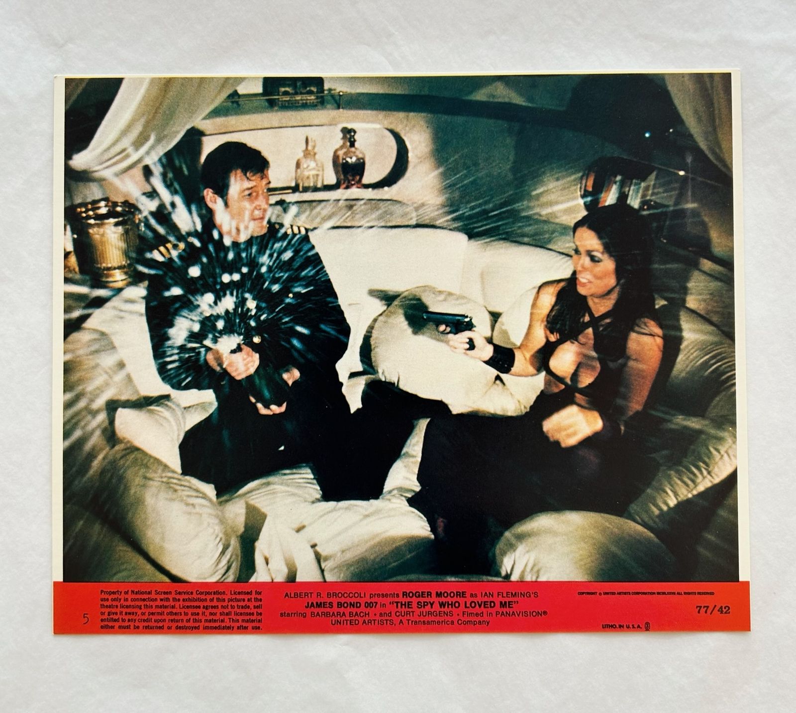 James Bond The Spy Who Loved Me   Original 1977 Lobby Card #5 photo furniture