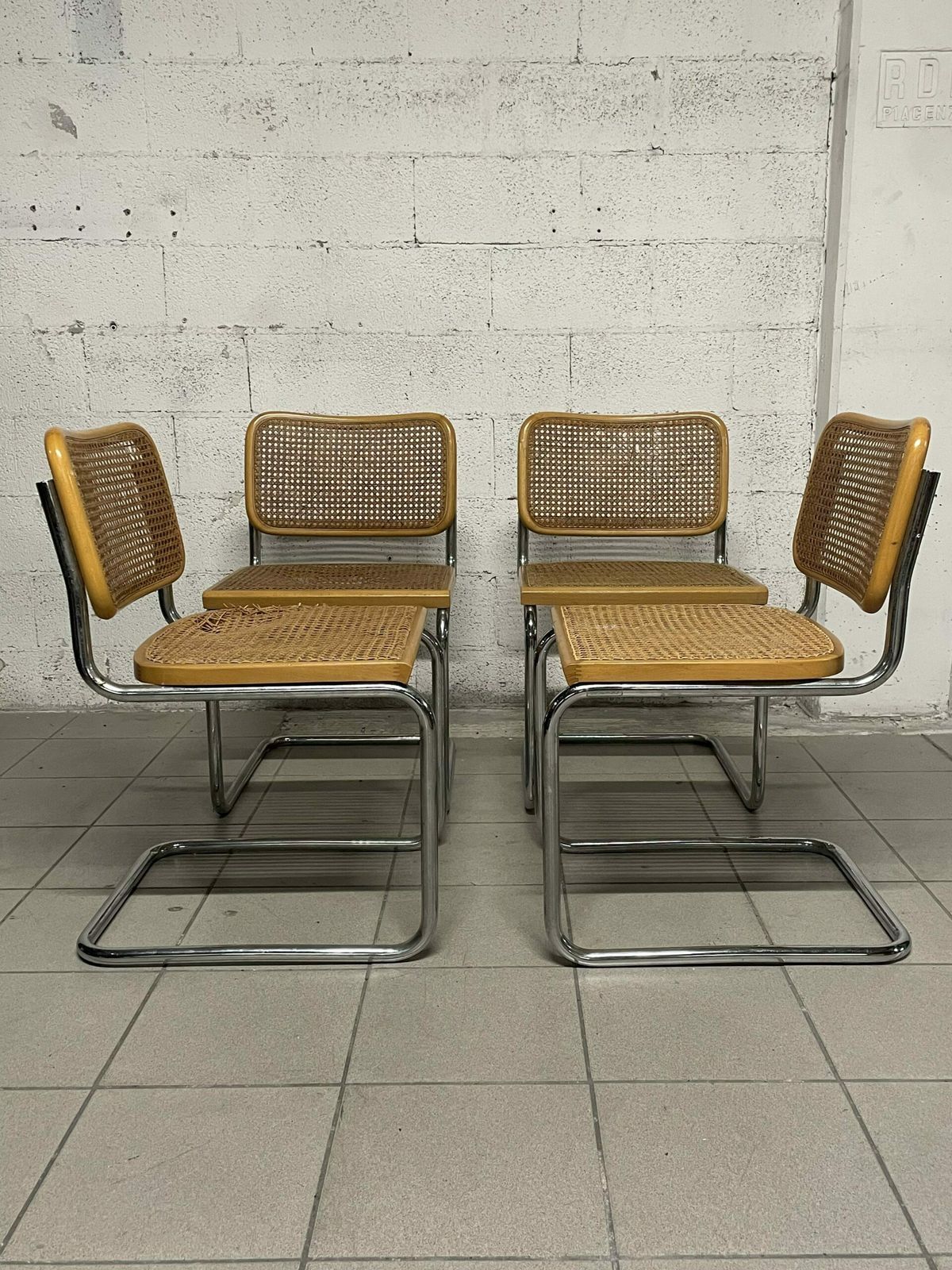 Set Of 4 Cesca B32 Chairs From The 70s Branded Gavina photo furniture