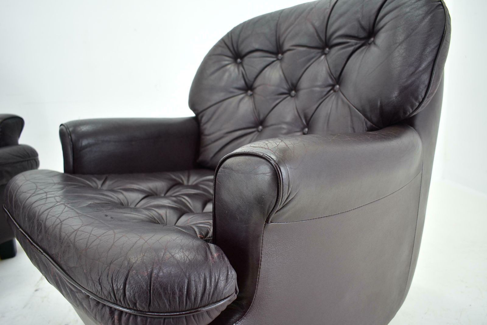 Design , Scandinavian , Leather Armchairs By Peem, 1970s, Finland photo for sale