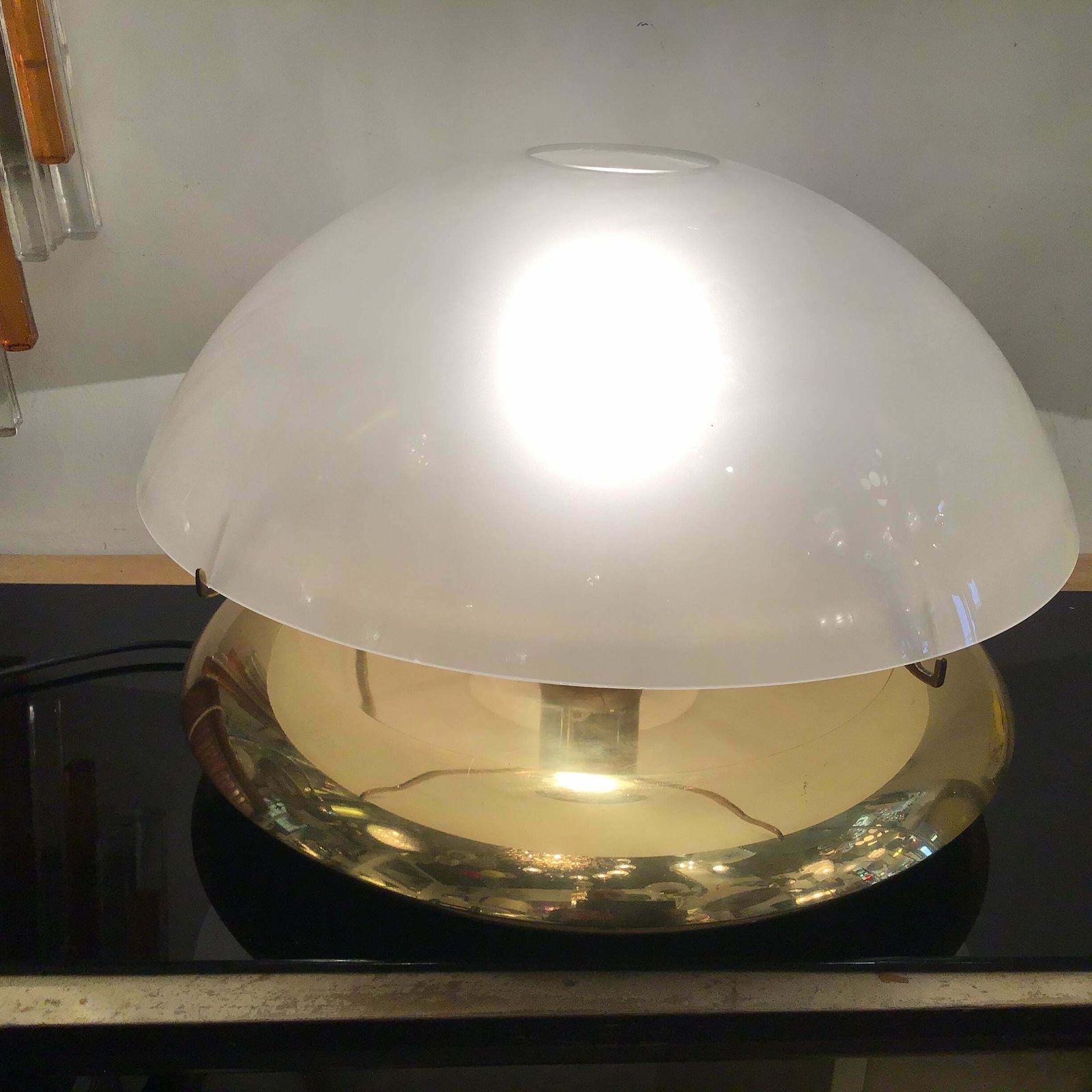 photo buy Ludovico Diaz De Santilana “ Medusa” Table Lamp Brass Glass 1960 Italy