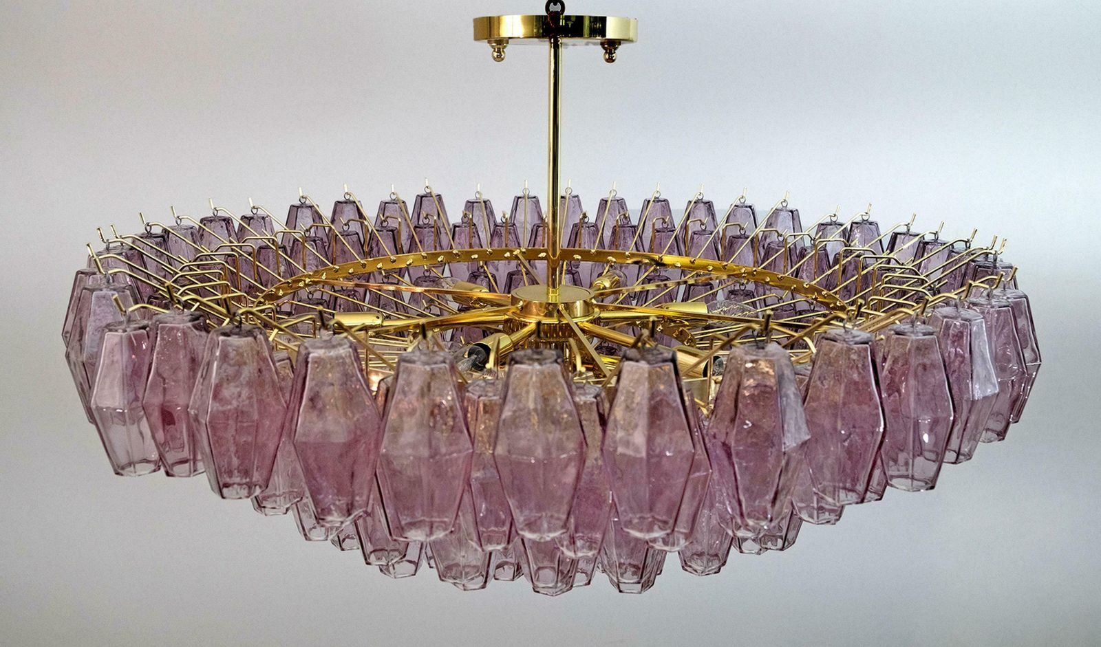 Carlo Scarpa Mid Century Modern Murano Glass Poliedri Chandelier By Venini photo Lighting