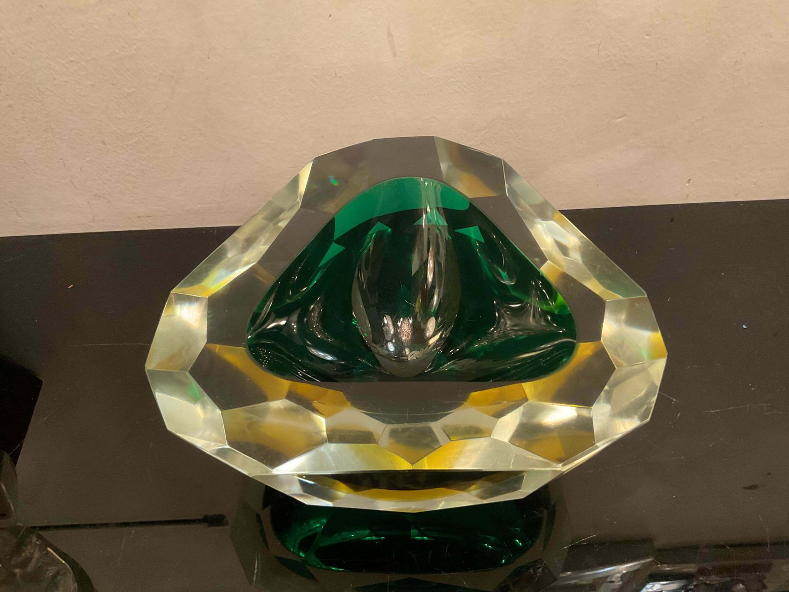 Seguso   Flavio Poli   Murano Glass Ashtray   Submerged Glass 1960 photo furniture