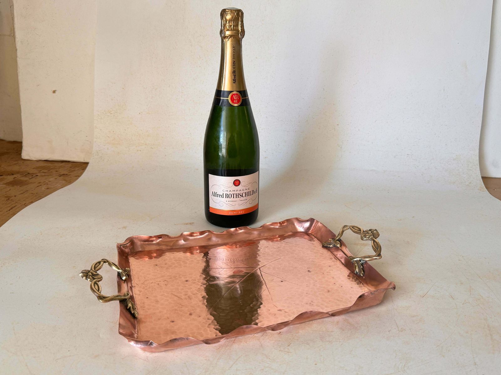 Platter In Copper And Brass 2 Handles Gold And Cooper Color Deutch 18eme Century photo furniture