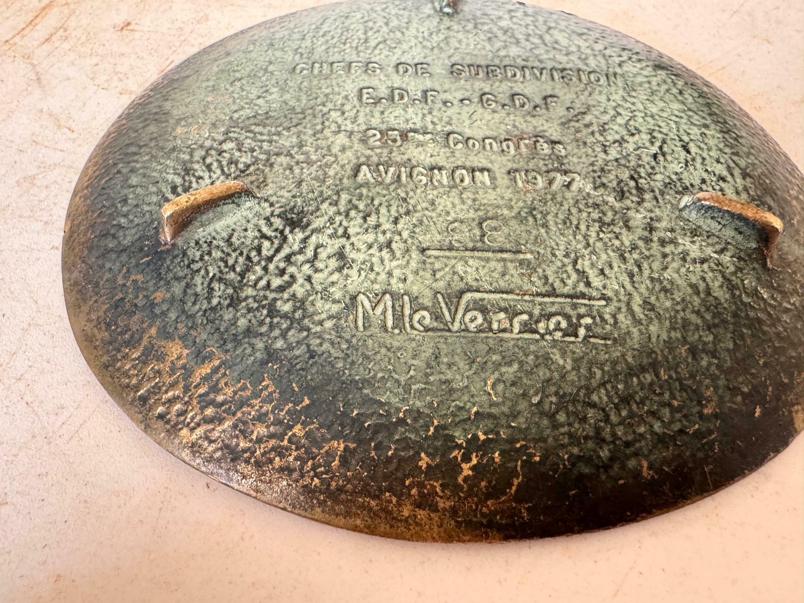 Sculpture By Max Le Verrier, Ashtray In Brass, France Circa 1960, Old Patina photo Home Decor