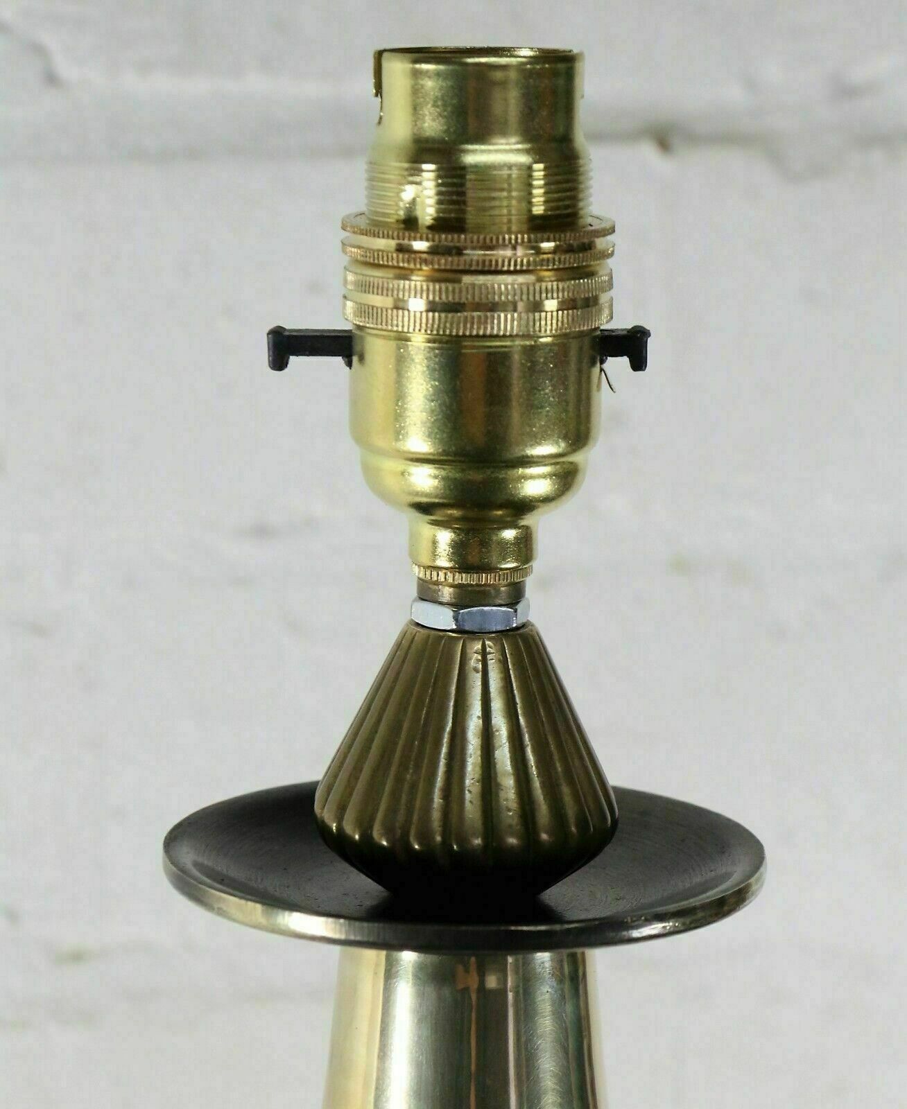 79.0 Table Lamp Vintage Brass Ethnic Asian Lamp Tall Very Boho Stone Cabochonsck photo