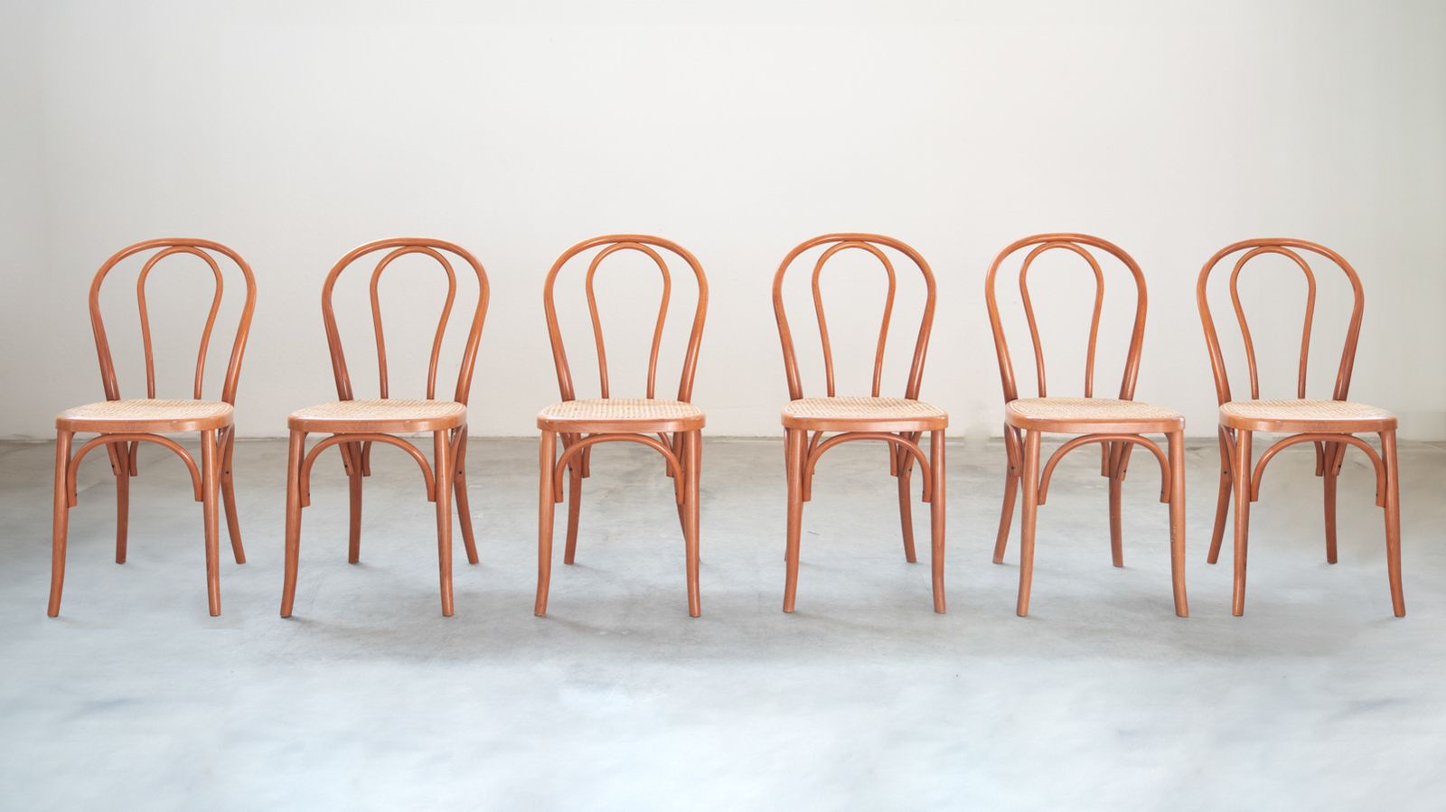 Thonet Style Chairs, Curved Beech Wood And Straw Seat, Nr 60total, 1990 2000 photo for sale