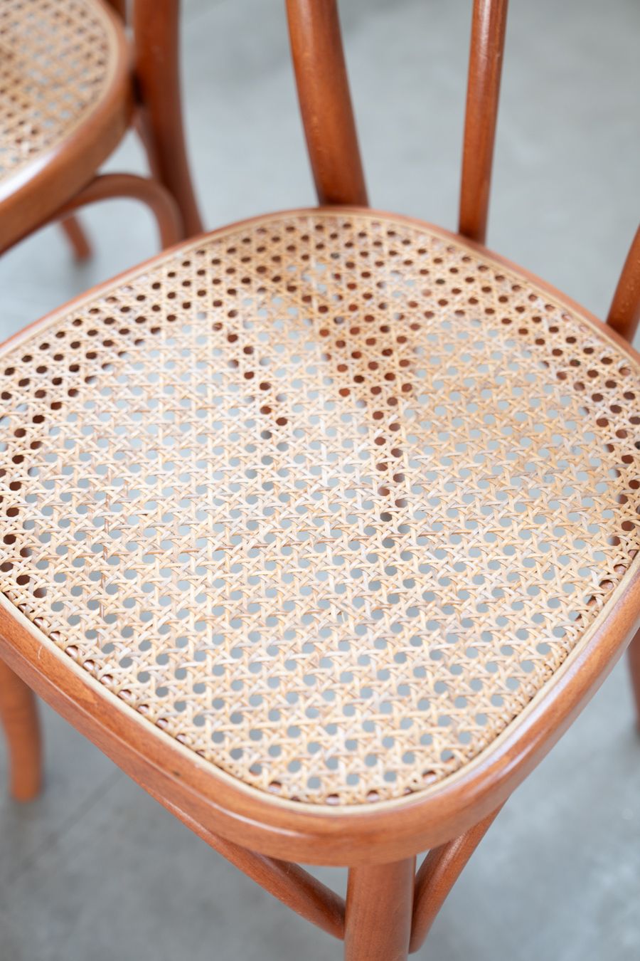 Furniture Thonet Style Chairs, Curved Beech Wood And Straw Seat, Nr 60total, 1990 2000 photo