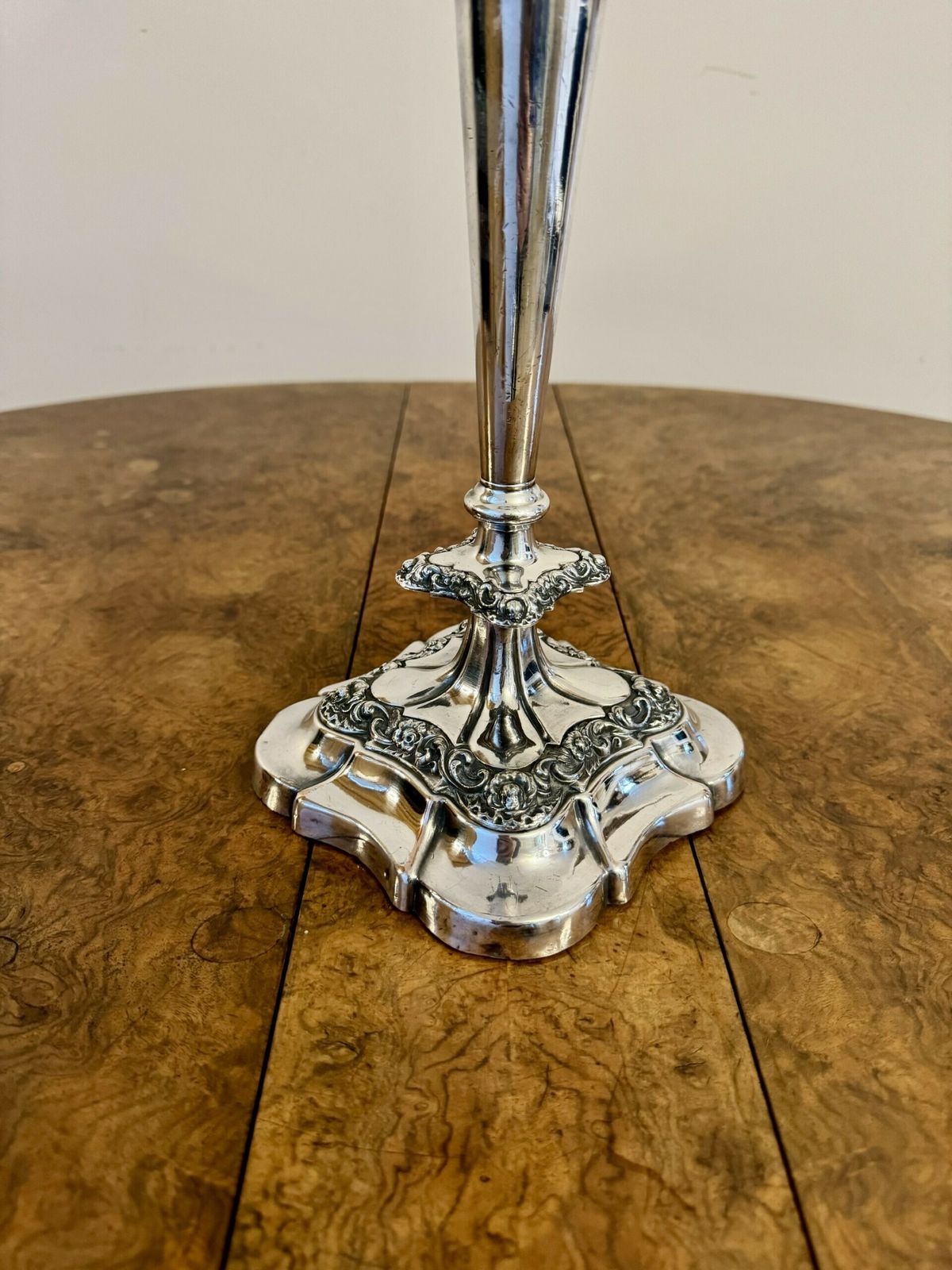 Outstanding Quality Antique Ornate Silver Plated Candelabra And Candlestick Set photo Home Decor