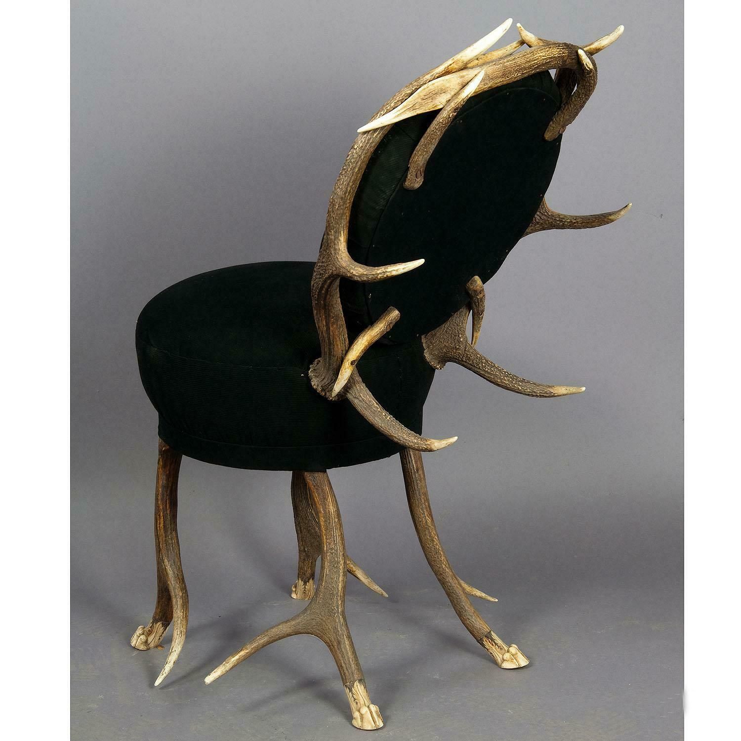 Pair Of Rare Antler Parlor Chairs, France Ca. 1860 photo 6182.0