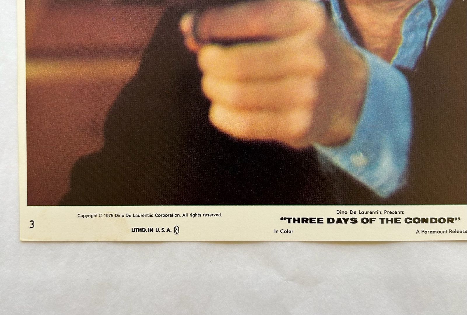 Three Days Of The Condor   Original 1975 Lobby Card #3 photo for sale