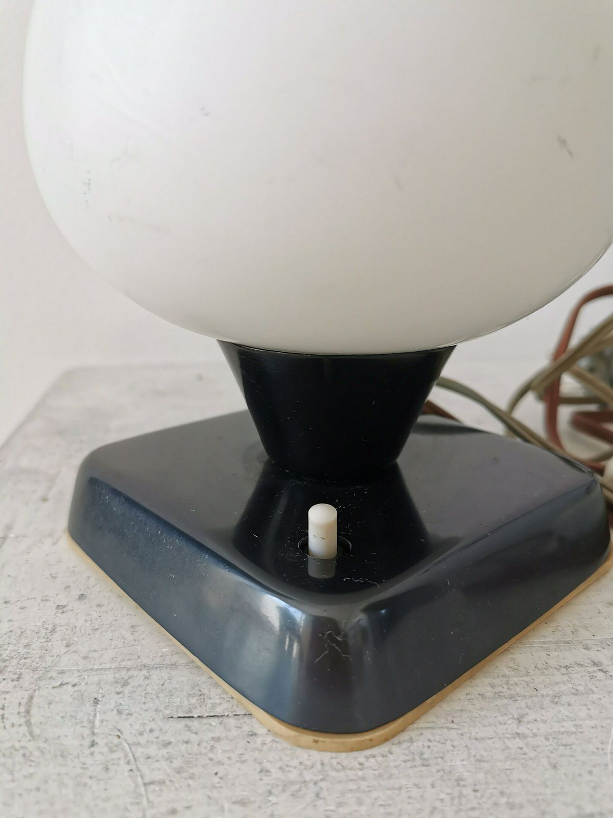 Mid Century Table Lamp Retro Bedside Glass Lamp From The 1960 Made In Yugoslavia White Opaline photo furniture