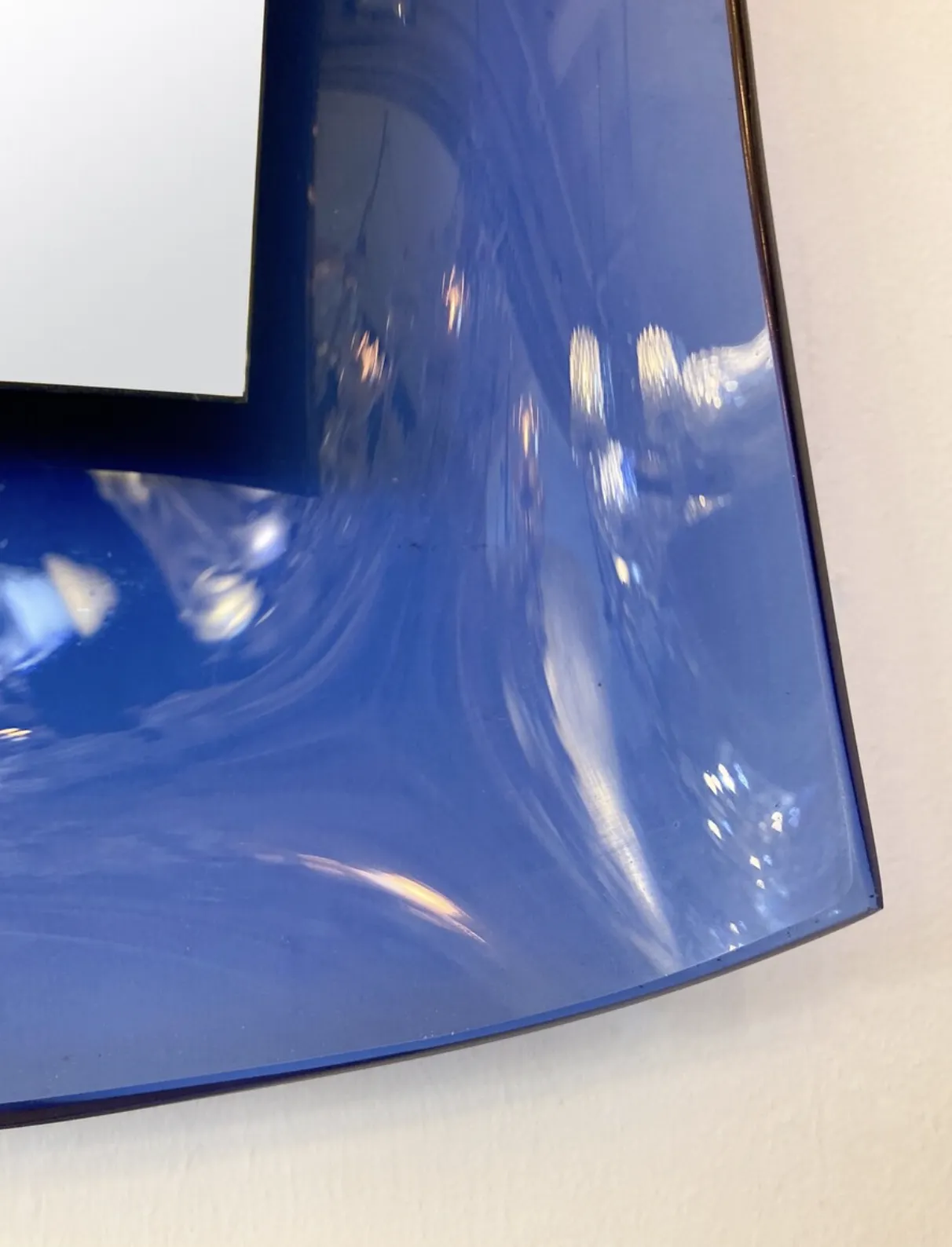 Mid Century Modern Cobalt Blue Glass Mirror, Italy, 1950s photo furniture