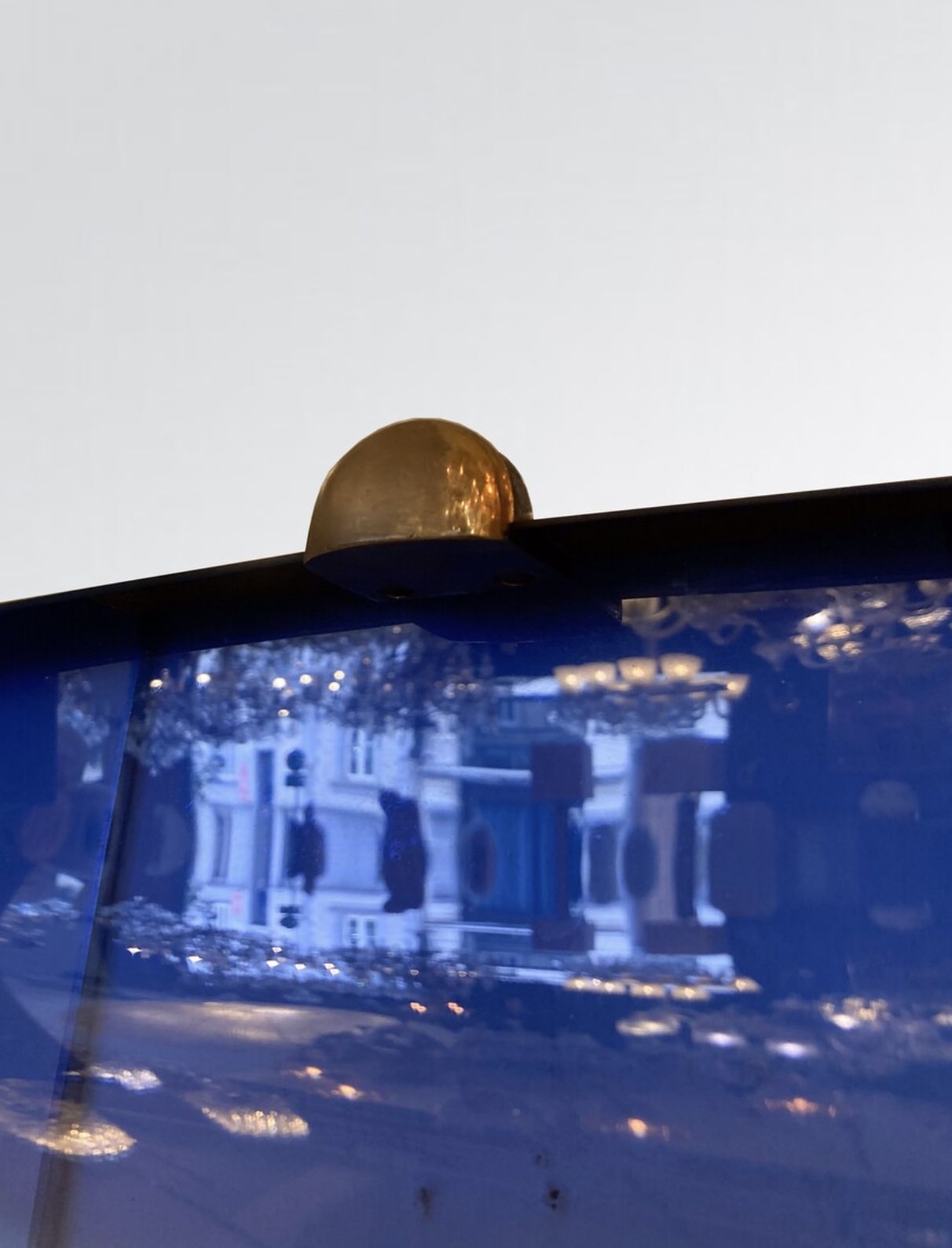 Mid Century Modern Cobalt Blue Glass Mirror, Italy, 1950s photo for sale