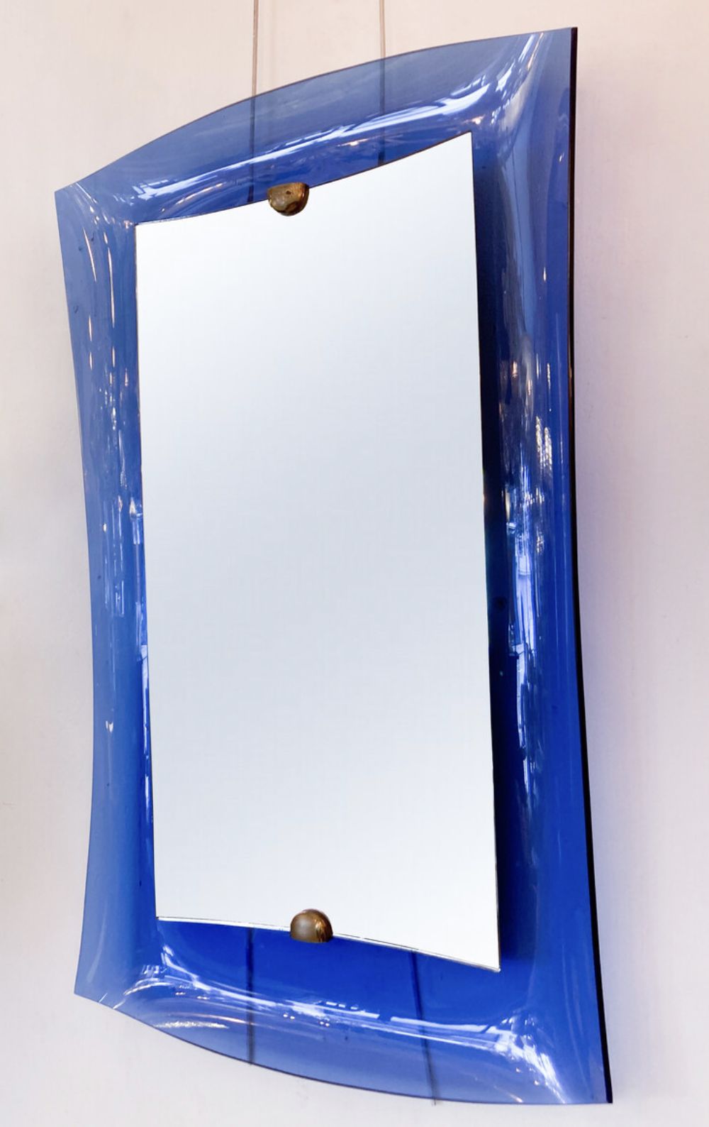 Mid Century Modern Cobalt Blue Glass Mirror, Italy, 1950s photo 4710.0