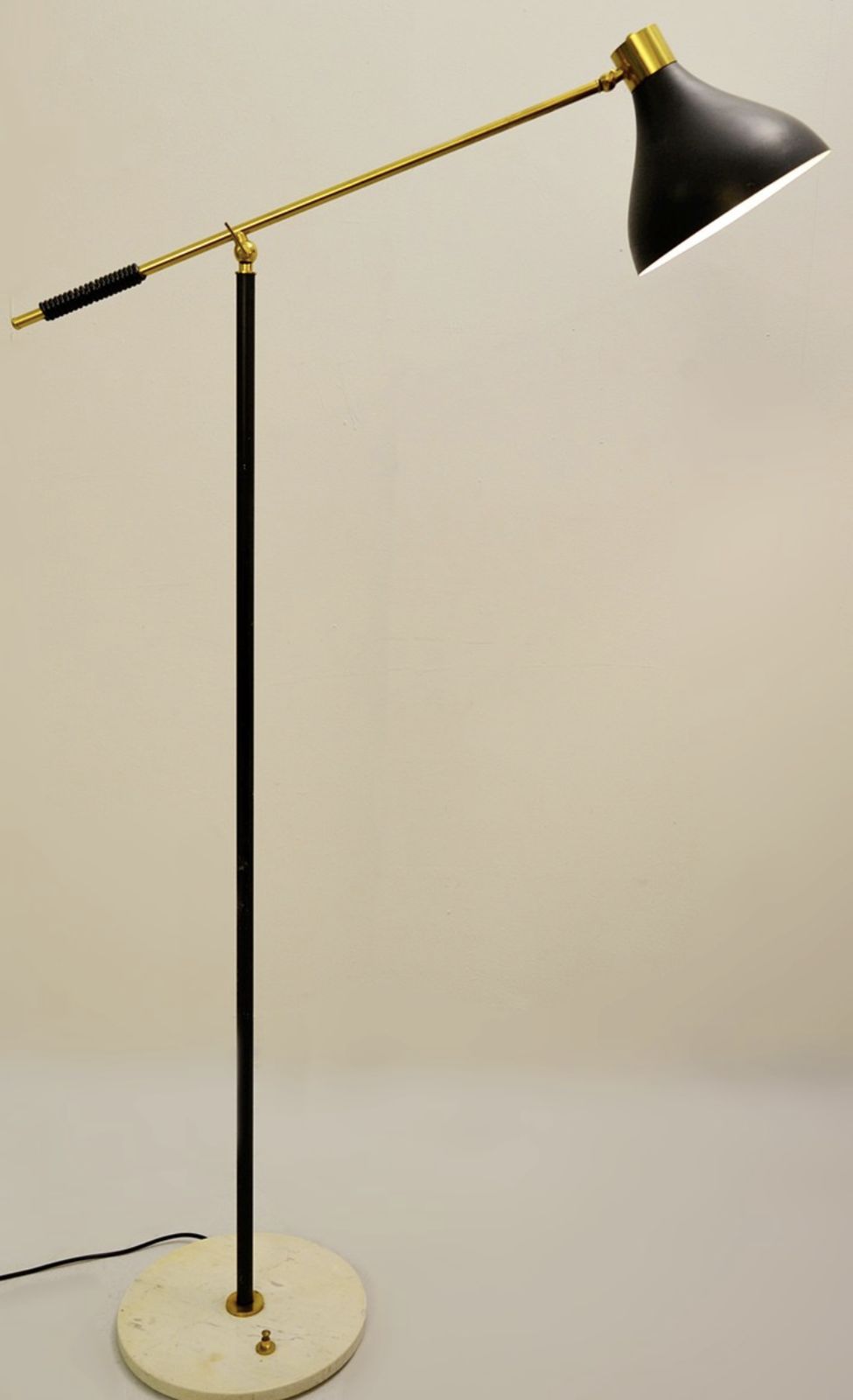 Stilnovo Floor Lamp With Marble Base And Brass Arm, 1950s photo furniture