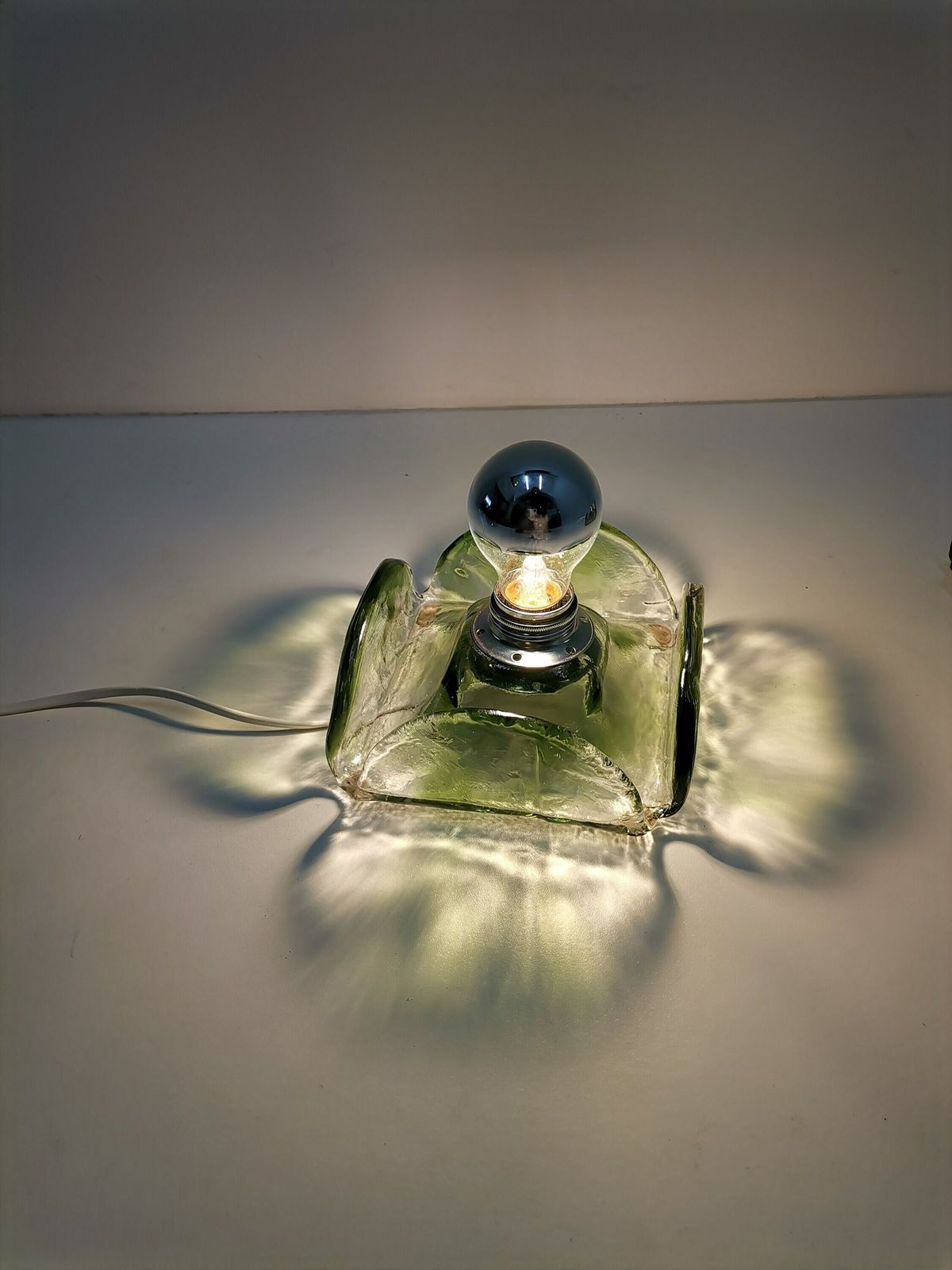 Pair Of Mid Century Clover Shaped Murano Bedside Lamps / Glass Night Light / 70s Yugoslavia photo buy