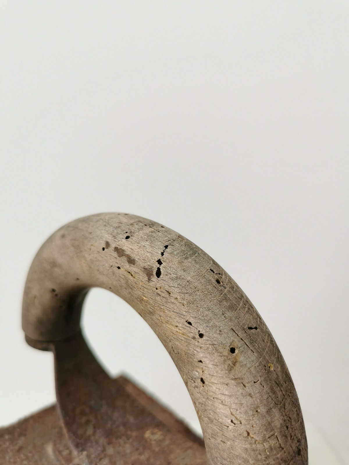 photo for sale Vintage Cast Iron With Wooden Handle / 1945 Yugoslavia/ Antique Iron Smoothing With Hot Coals