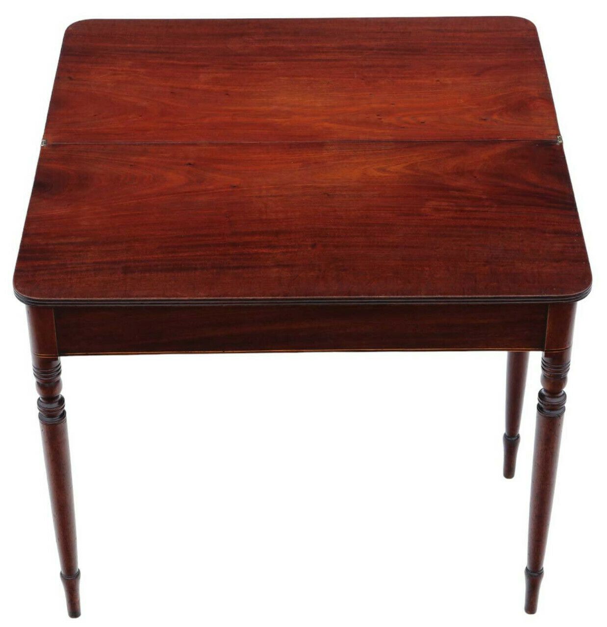 Antique Fine Quality C1800 Inlaid Mahogany Folding Card Or Tea Table   Side Occasional Furniture photo 1495.0