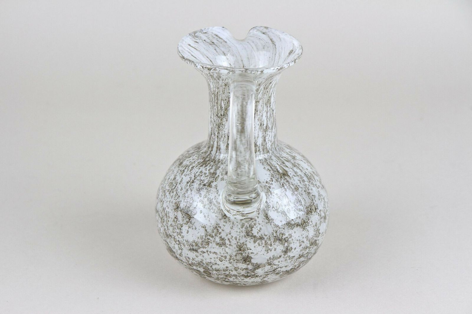 Mid Century Murano Glass Vase/ Glass Jug With Bubbles, Italy Circa 1960 photo Home Decor