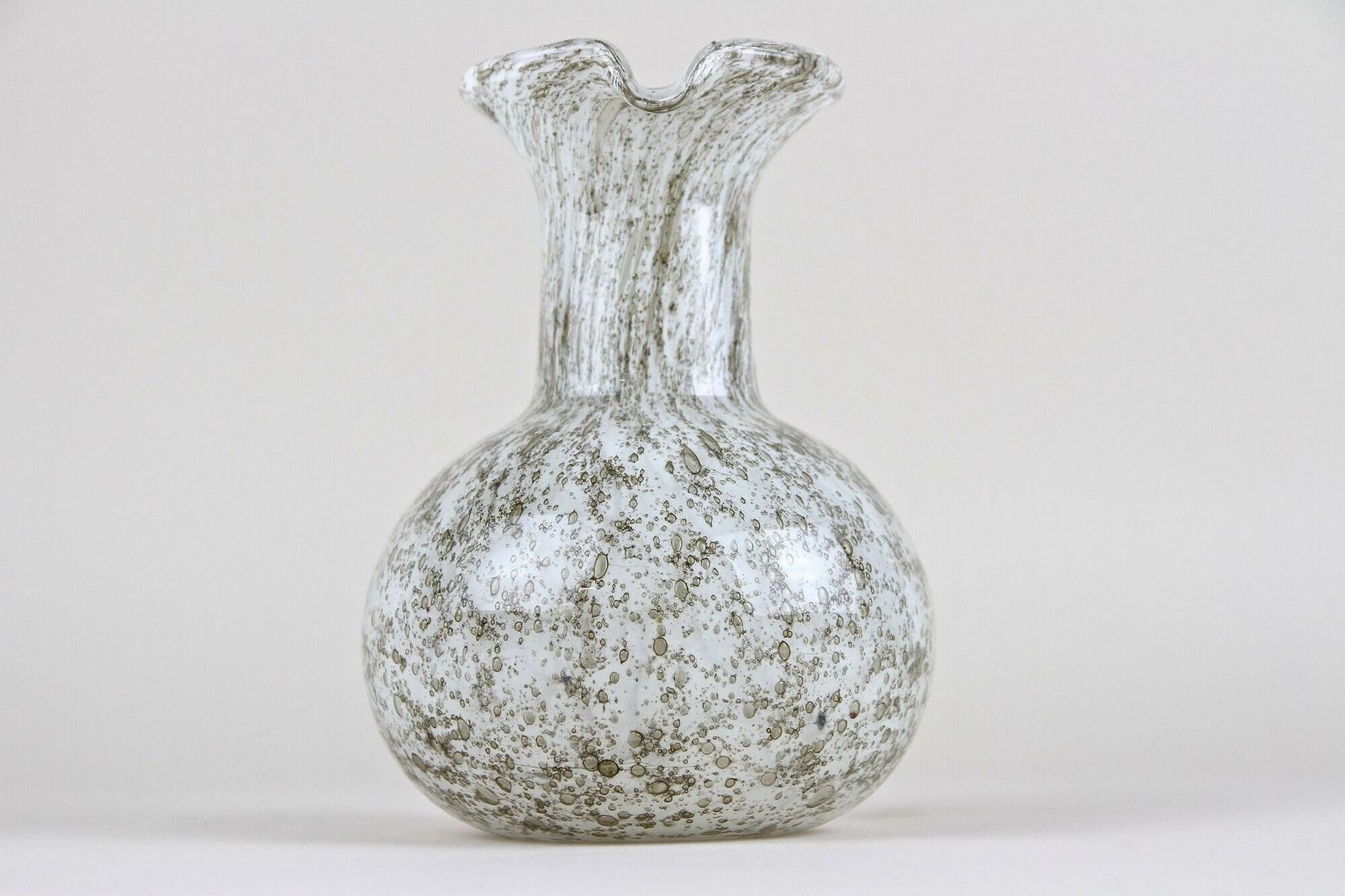 photo furniture Mid Century Murano Glass Vase/ Glass Jug With Bubbles, Italy Circa 1960