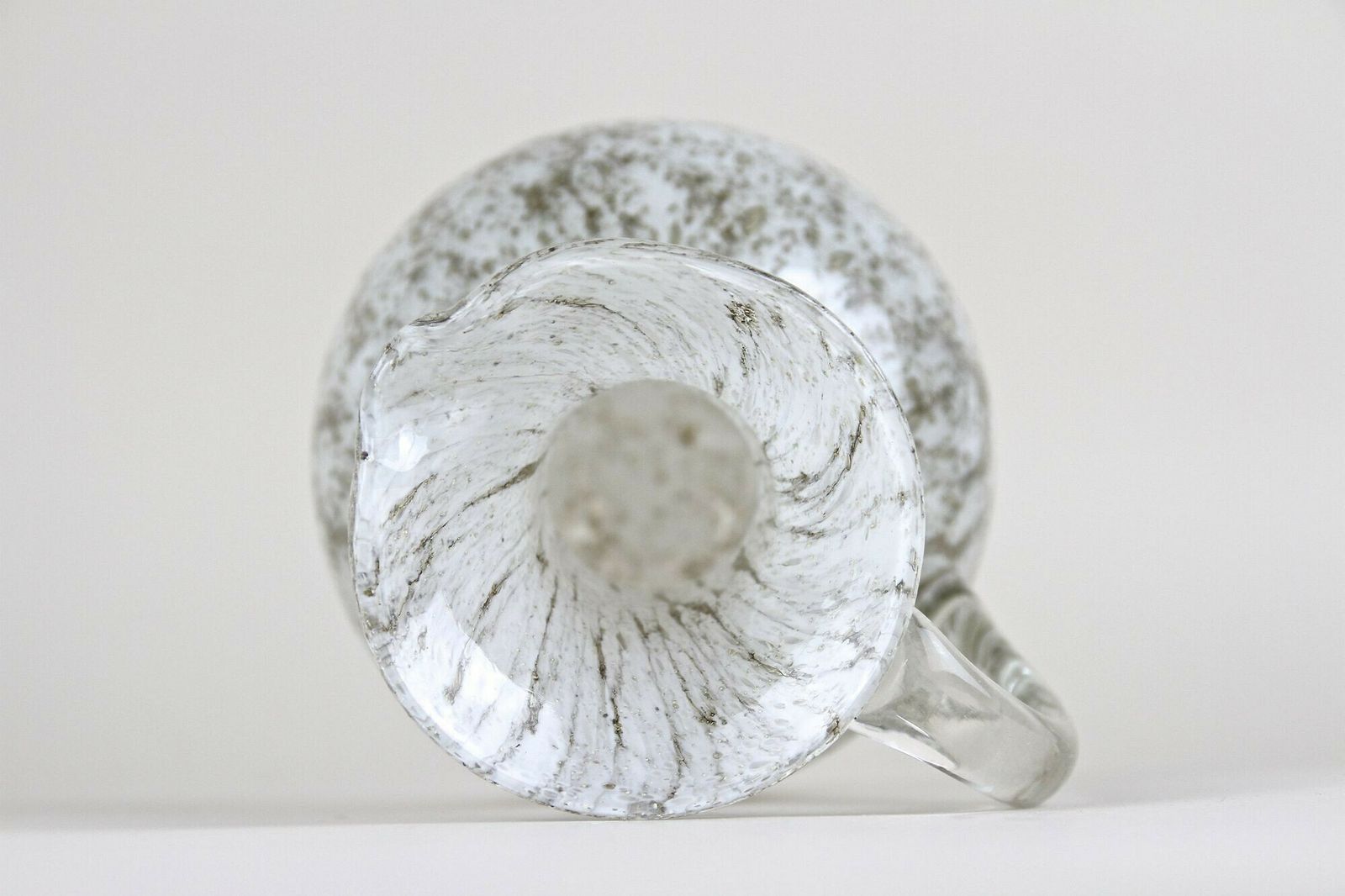 photo for sale Mid Century Murano Glass Vase/ Glass Jug With Bubbles, Italy Circa 1960