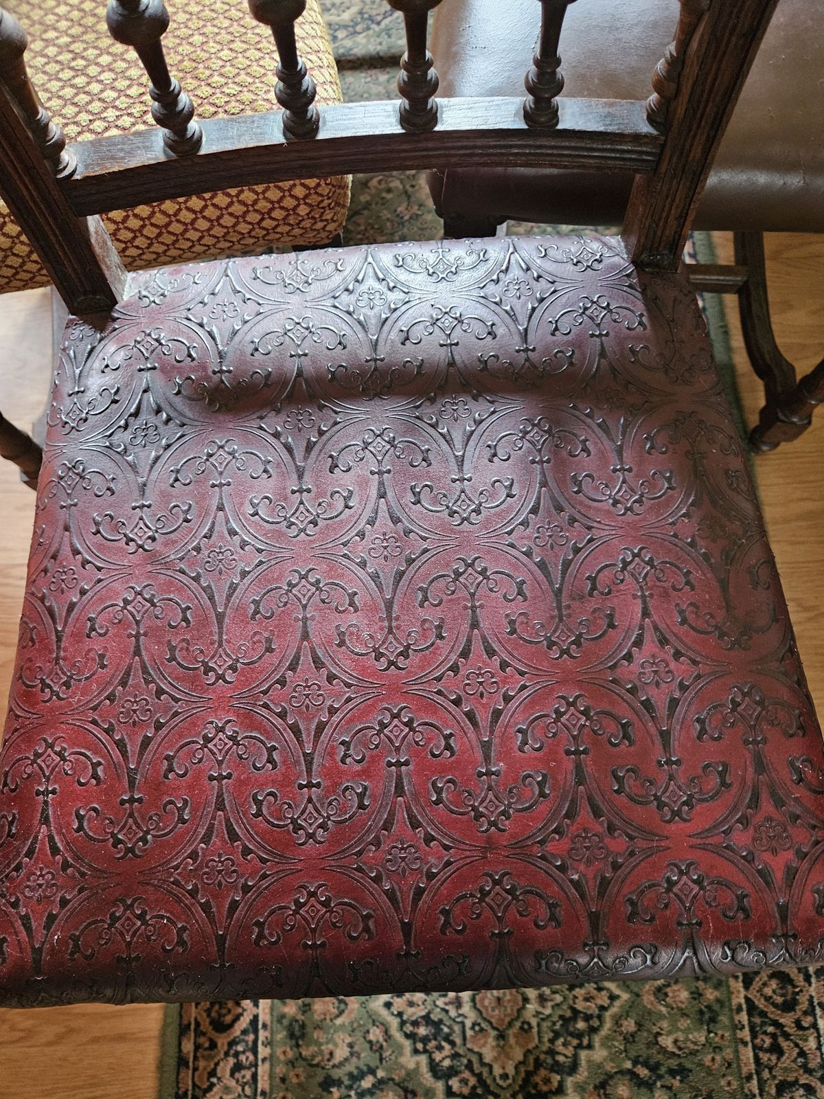 photo furniture Henry 11 French Oak Dining Chairs Circa 1890's