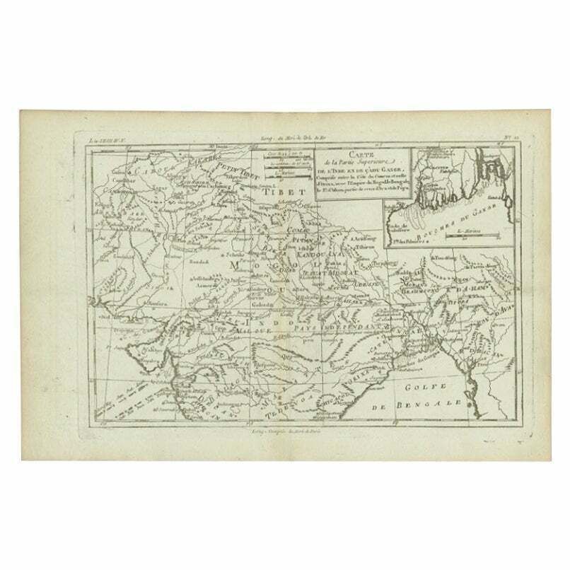Antique Map Of Part Of Southern Asia By Bonne, C.1780