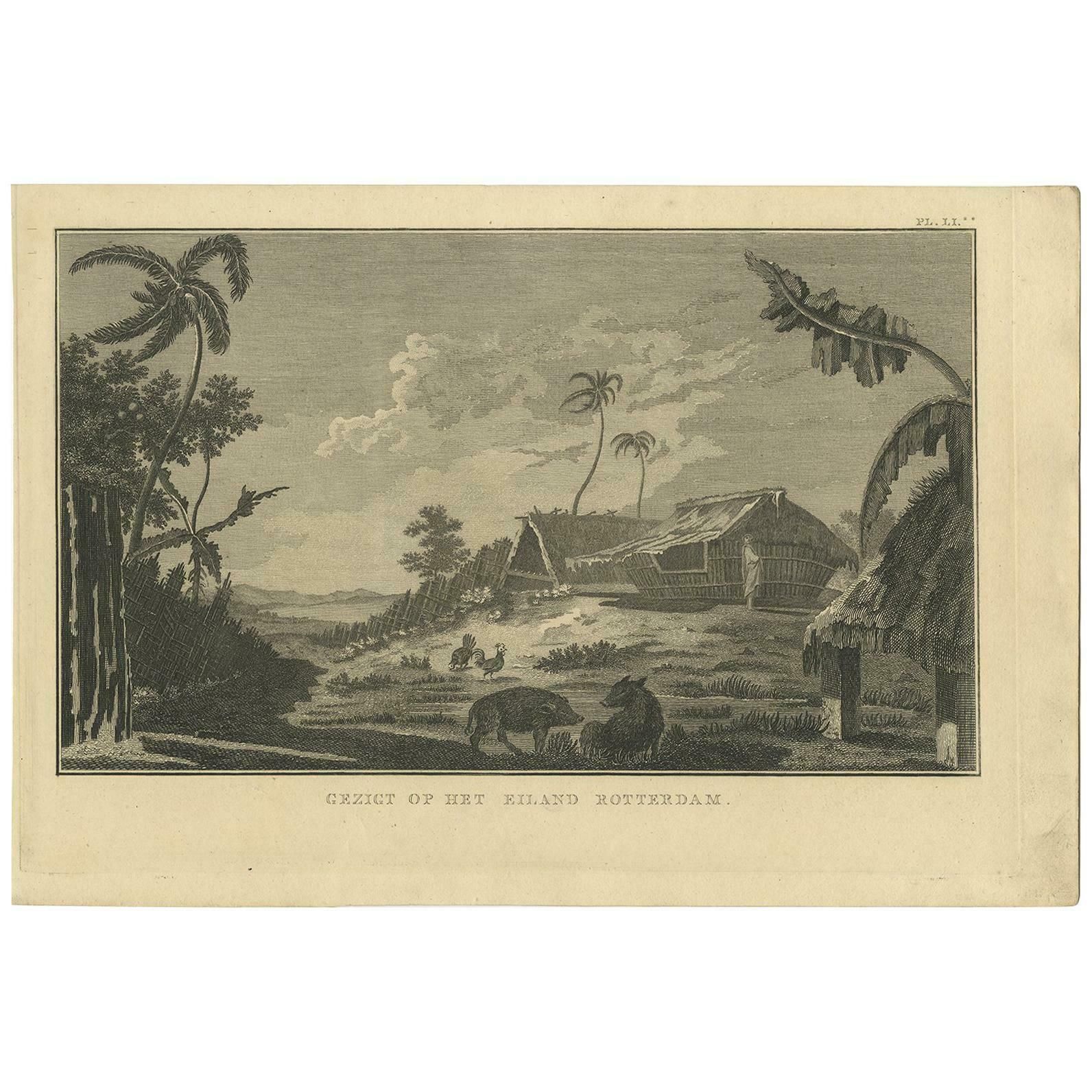 Antique Print Of Rotterdam Island By Klauber, Circa 1810
