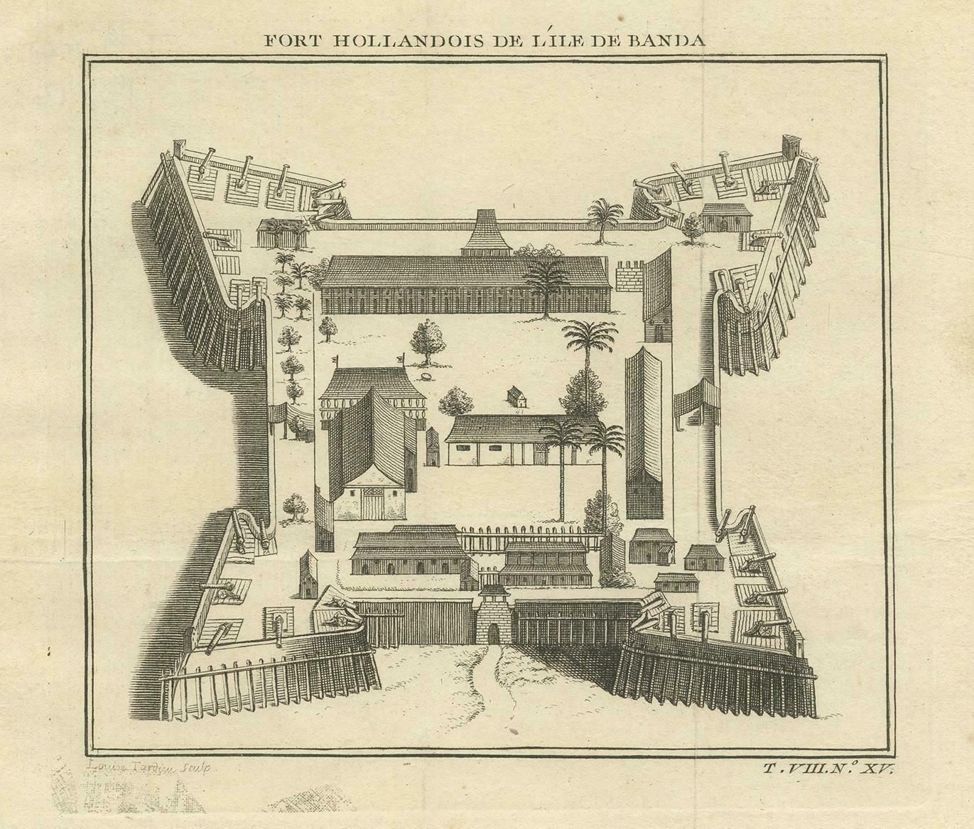 Antique Print Of The Dutch Fort On Banda By Tardieu 'Circa 1750' photo furniture