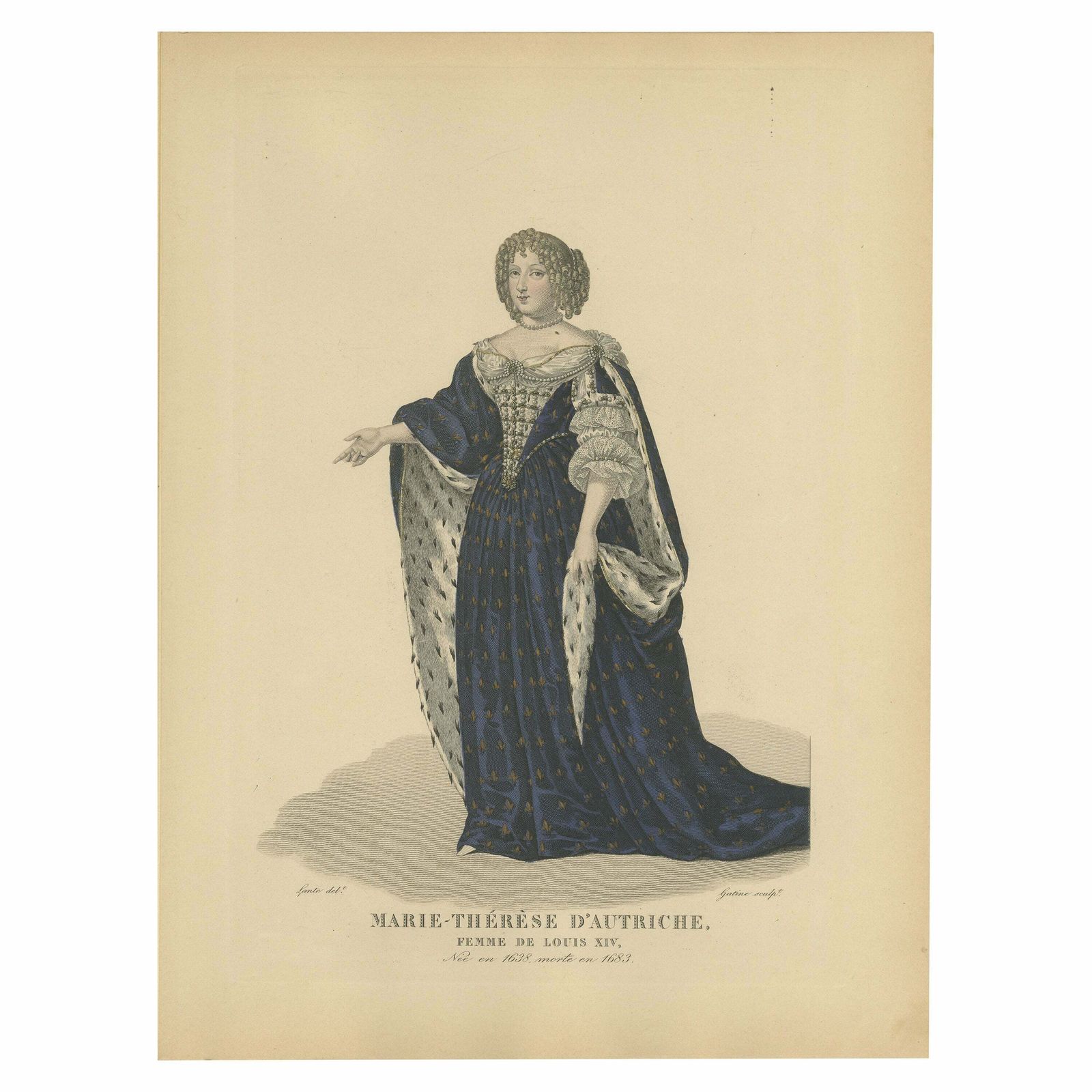 Hand Colored Engraving Of Maria Theresa, Archduchess Of Austria, 1900